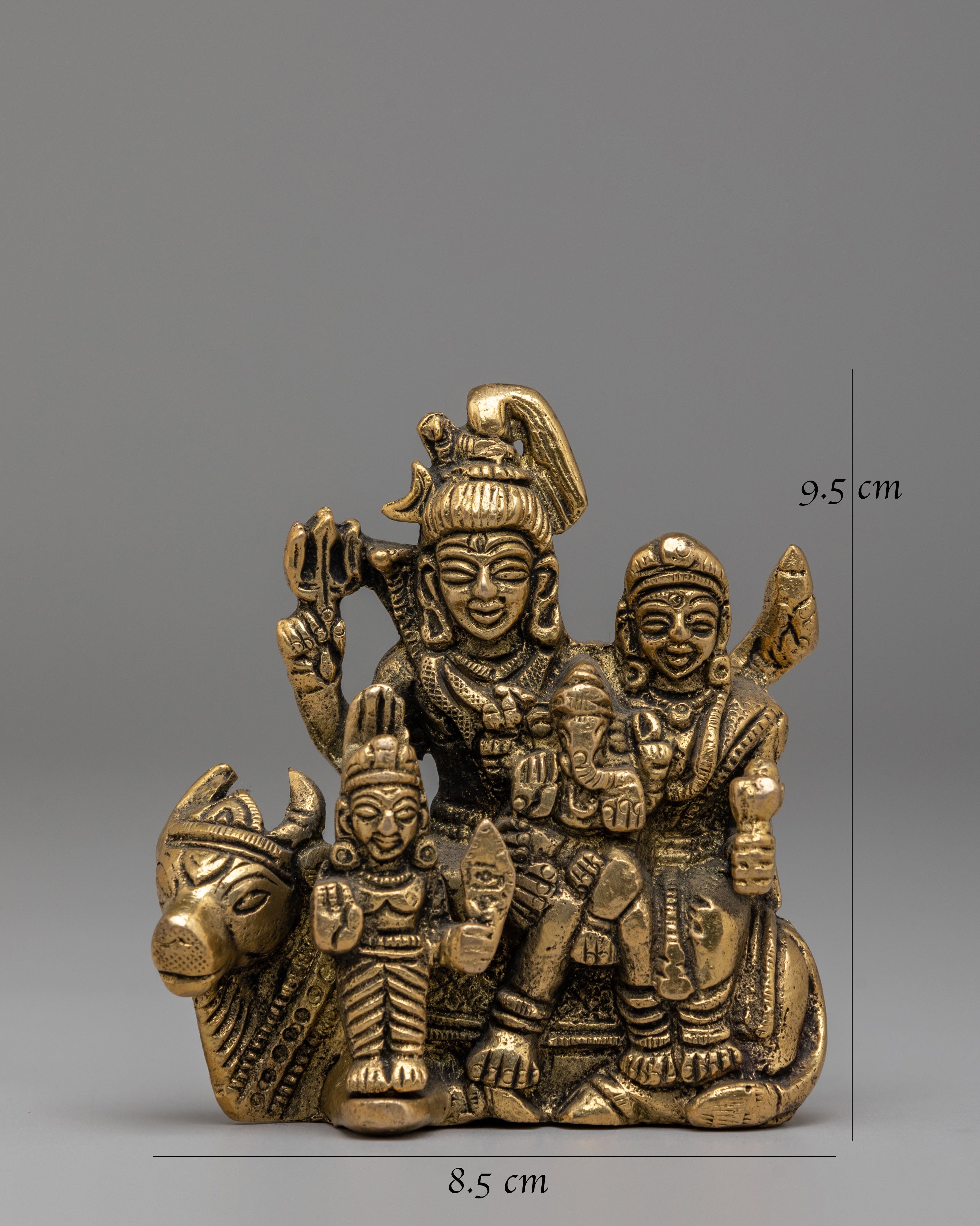 Sacred Shiva Family Statue | Divine Hindu Deity Sculpture