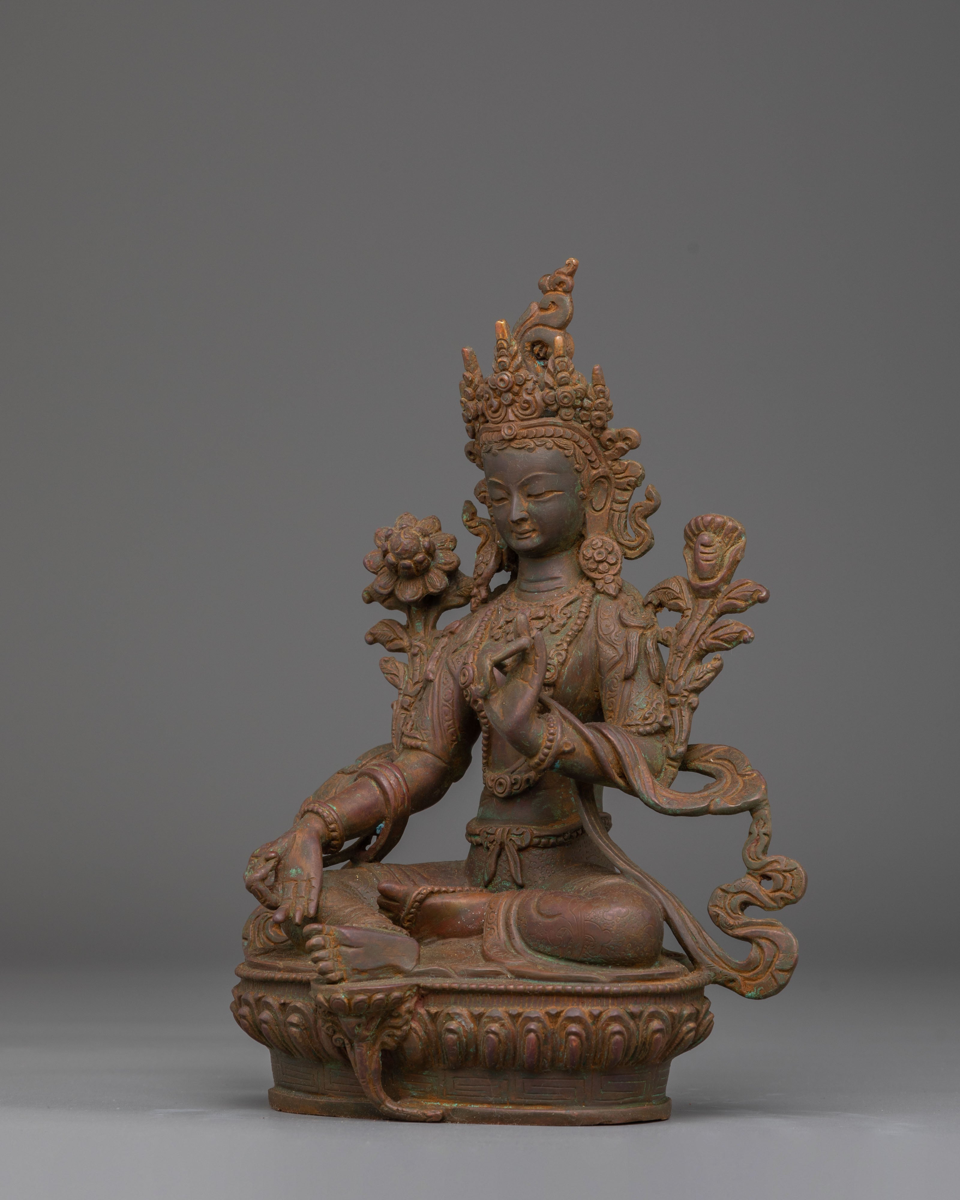 Divine Bodhisattva Green Tara Handmade Statue | Artwork for Meditation