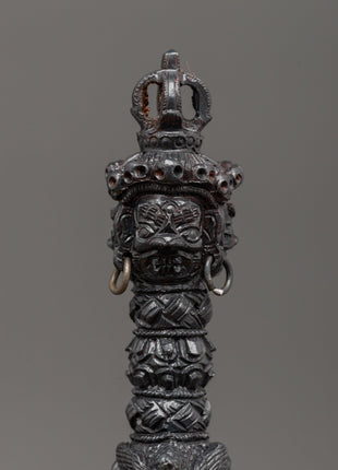 Tibetan Tantric Iron Phurba Dagger | Vajrakilaya Ritual Dagger for Protection