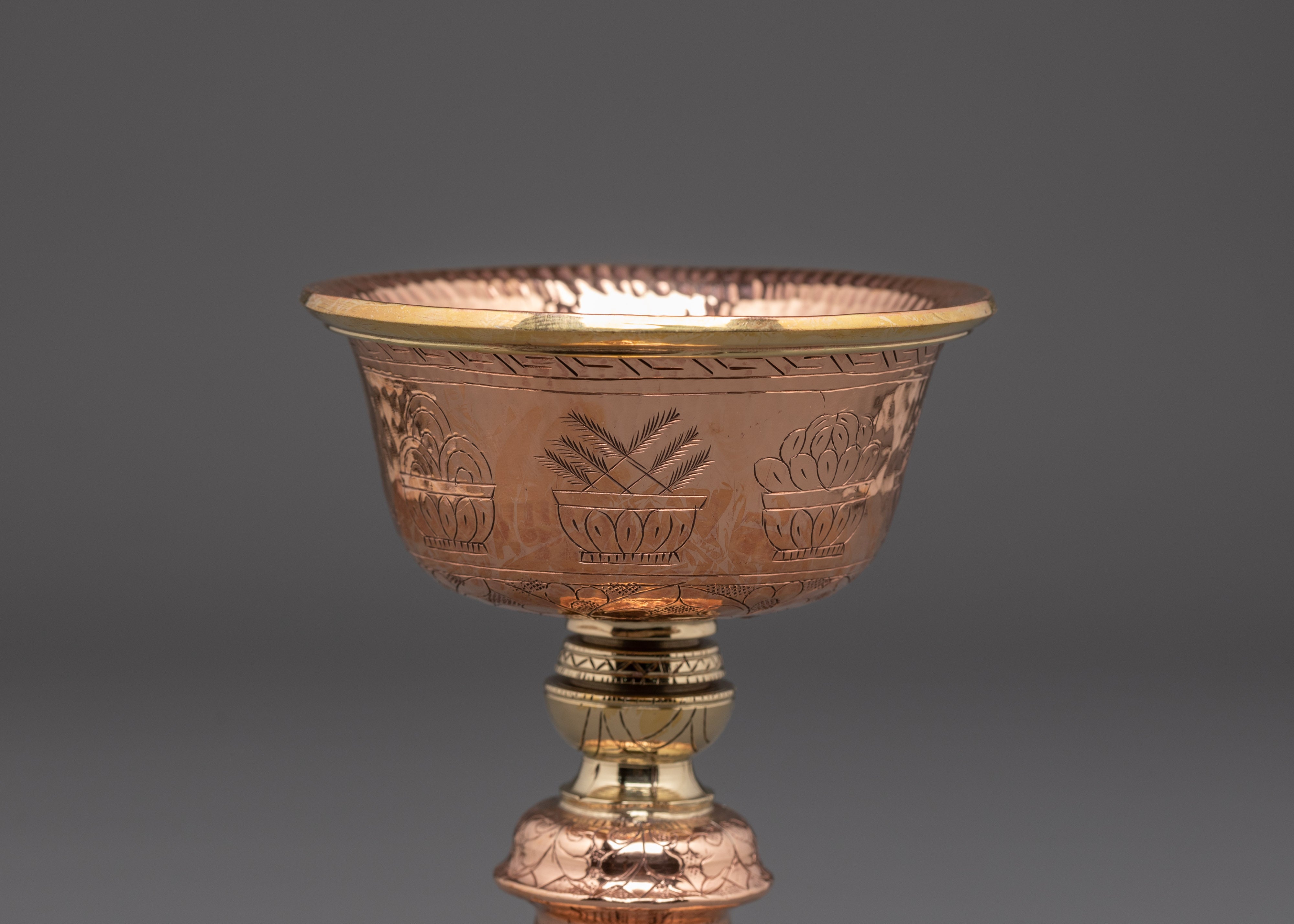 Traditional Handcrafted Butter Lamp | Copper Brass Lamp for Prayer