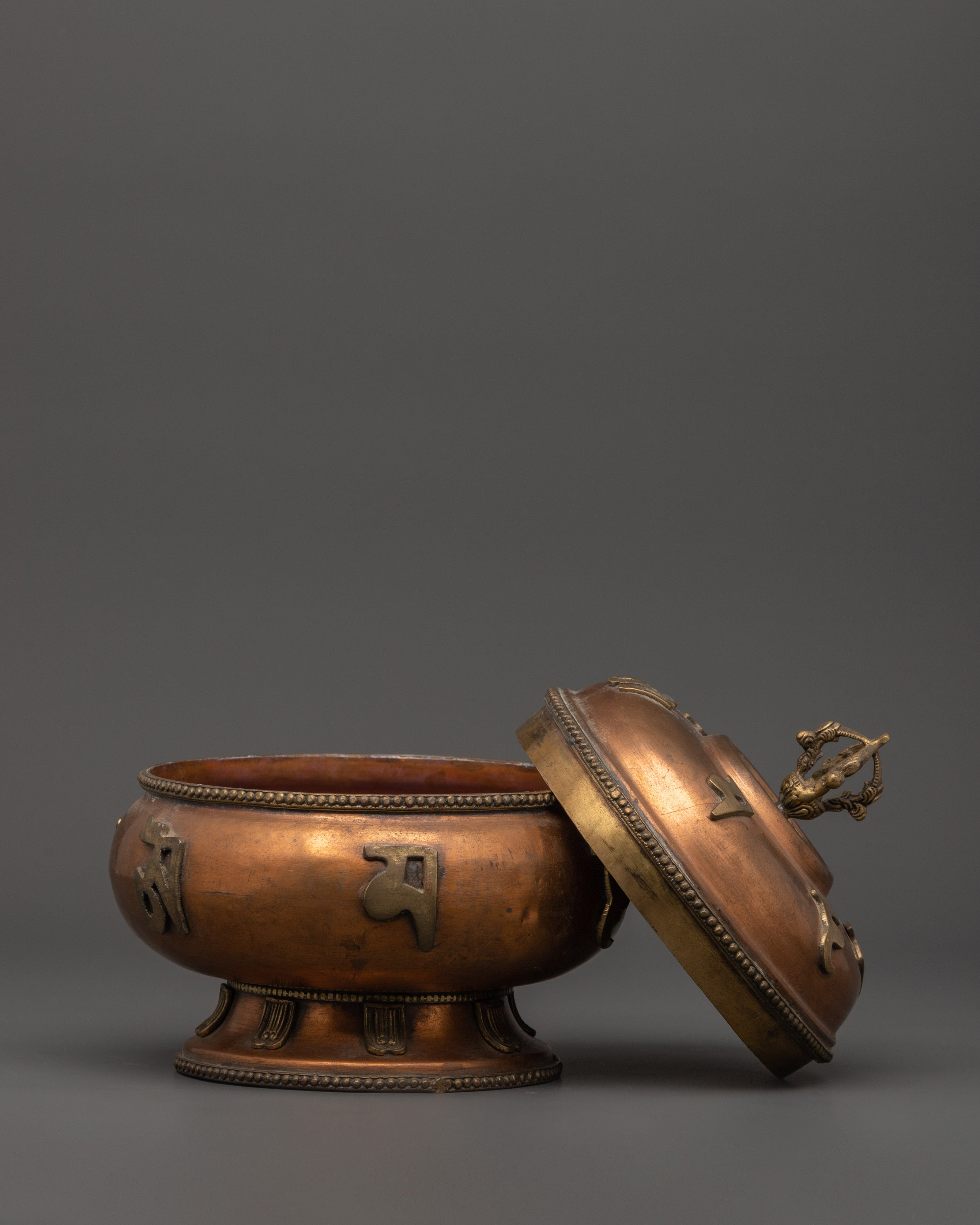 Traditional Religious Rice Pot | Brass Decor for Prayer and Offerings