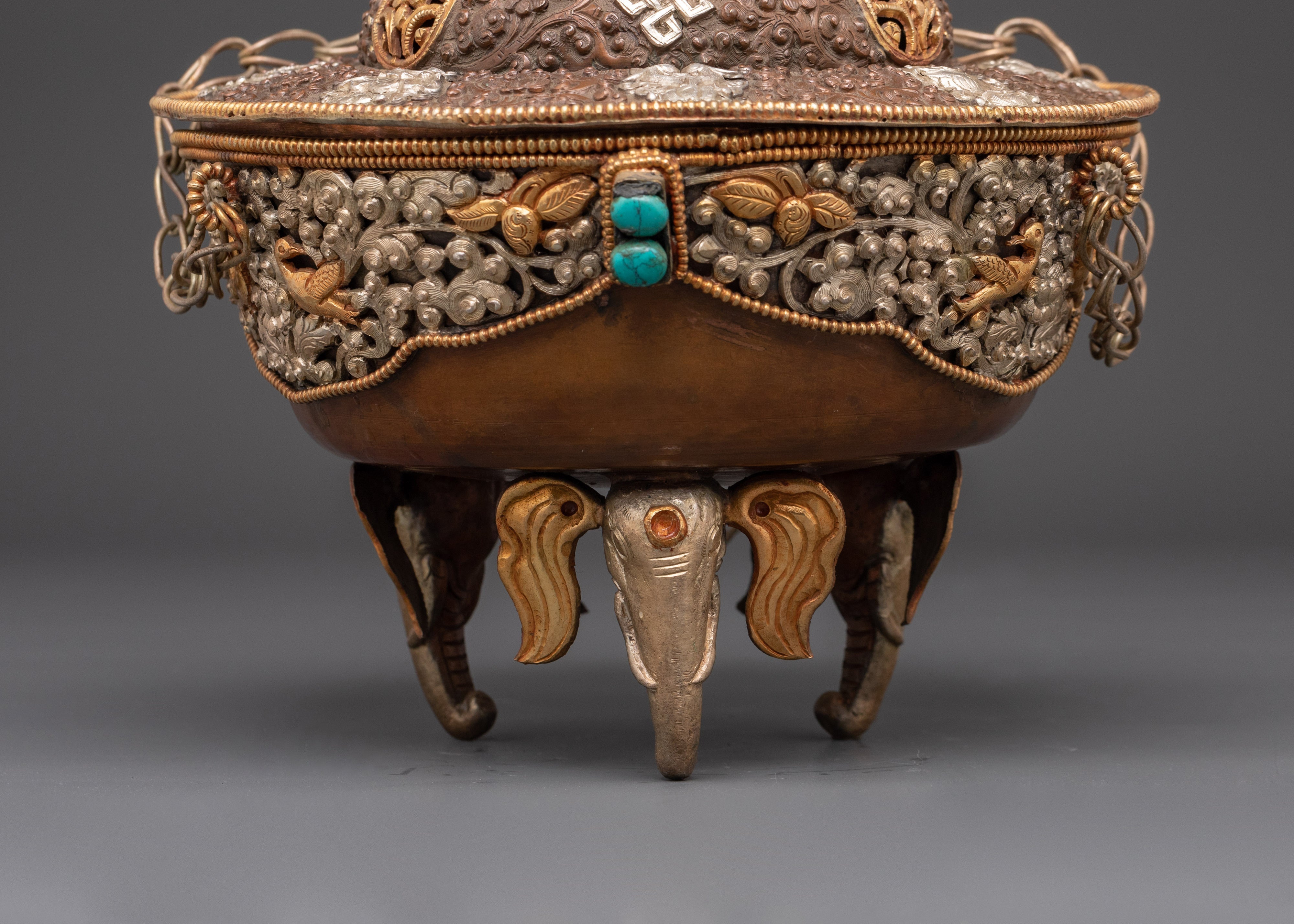 Handcrafted Hanging Tibetan Incense Burner | Sacred Ritual Censer