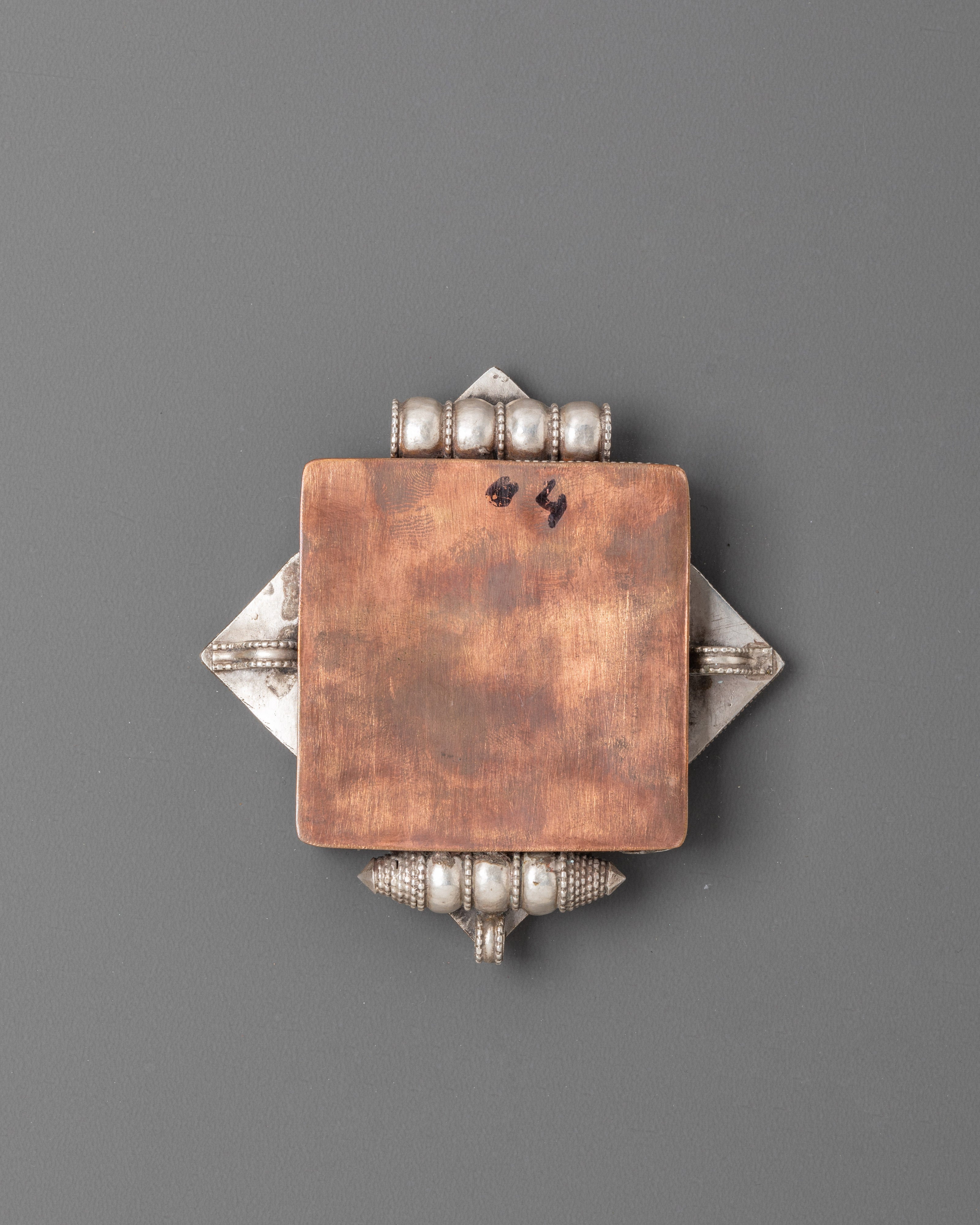 Traditional Mandala Ghau Box Locket | Silver Turquoise Coral Buddhist Shrine