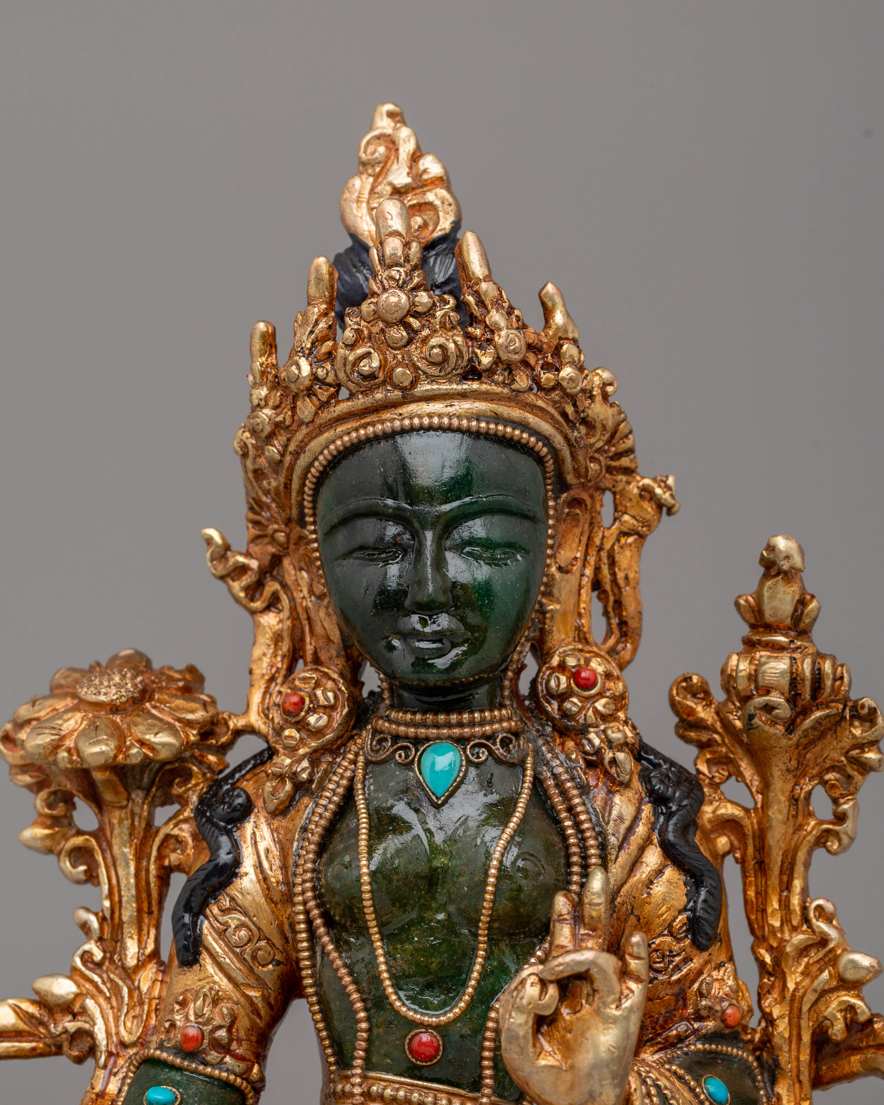 Handmade Shyama Tara Statue of Compassion | Green Tara Sculpture