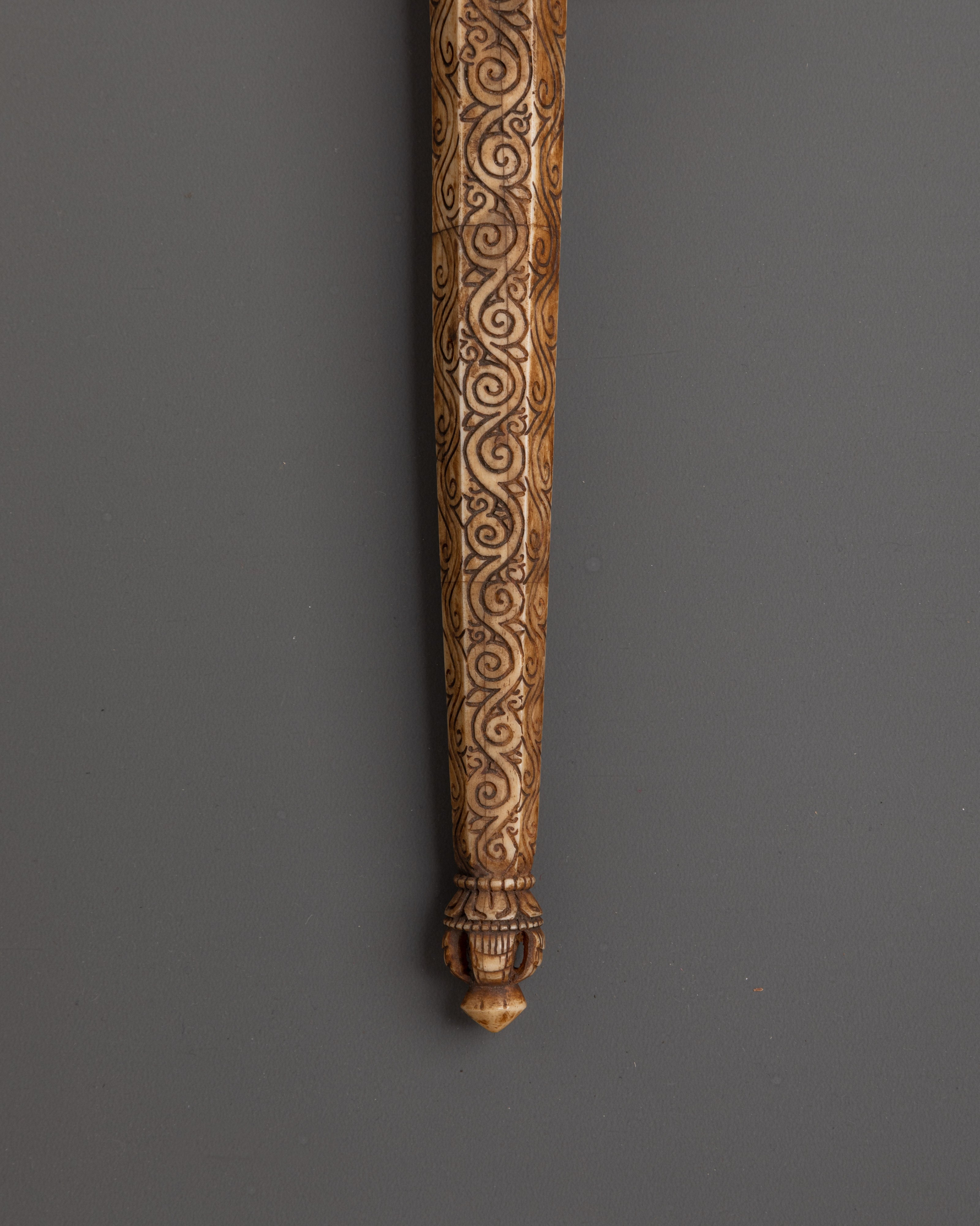Hand-Carved Yak Bone Phurba Dagger | Ritual Tool for Meditation and Spiritual