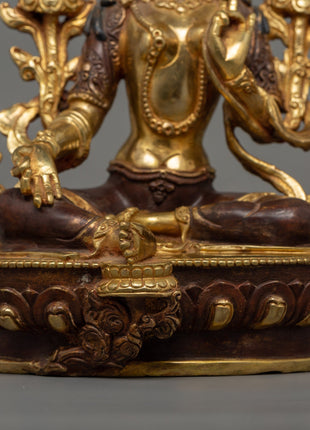 Buddhist Goddess Green Tara Sculpture | Sacred Spiritual Shrine Decor