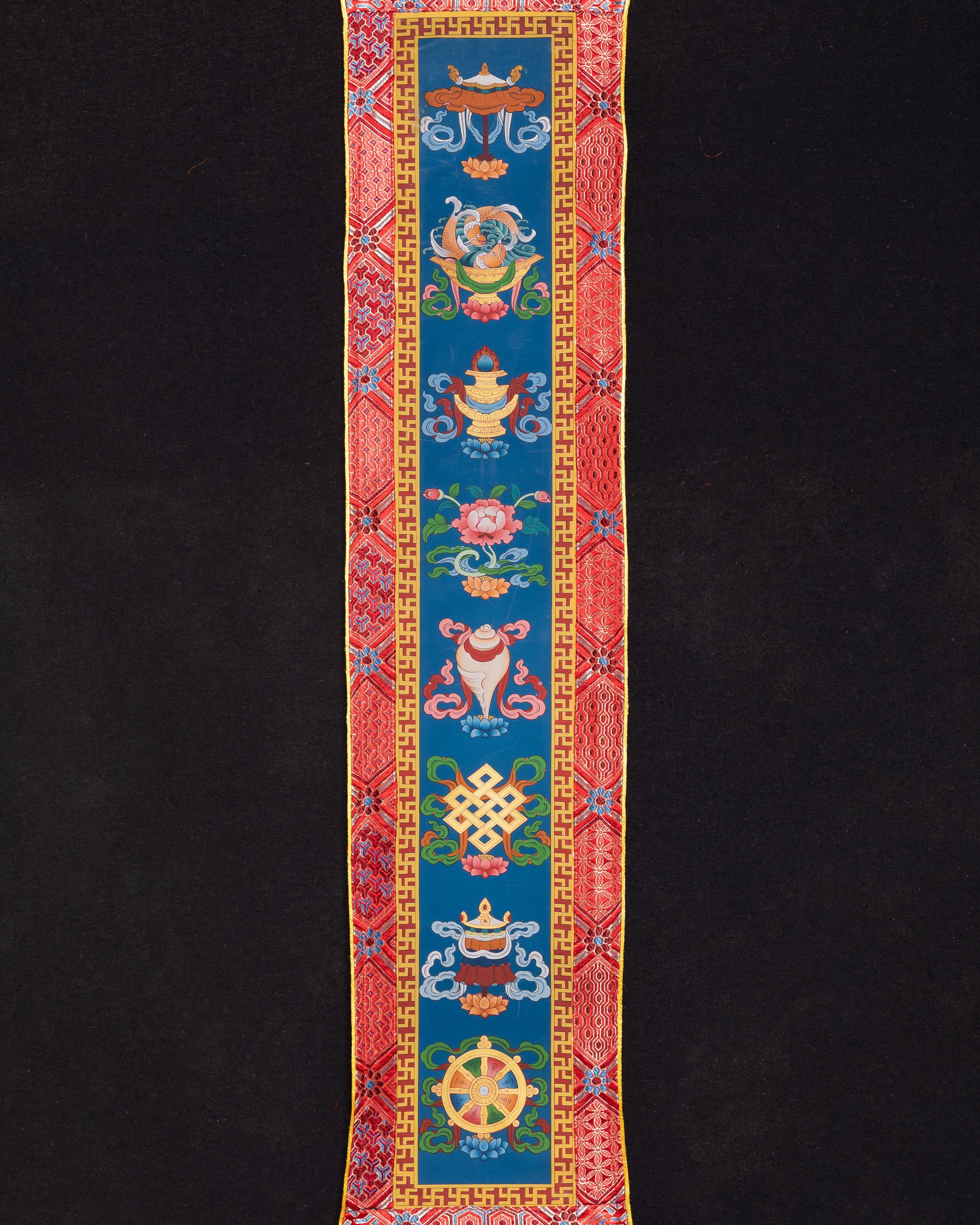 Eight Auspicious Symbol Silk Fabric Brocade | Sacred Home Decor