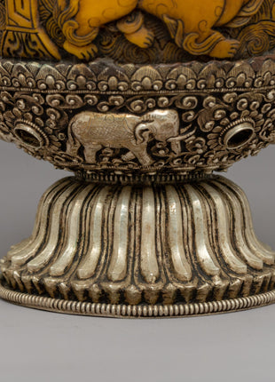 Hand-carved Copper Flower Vase | Elegant Home & Shrine Decor