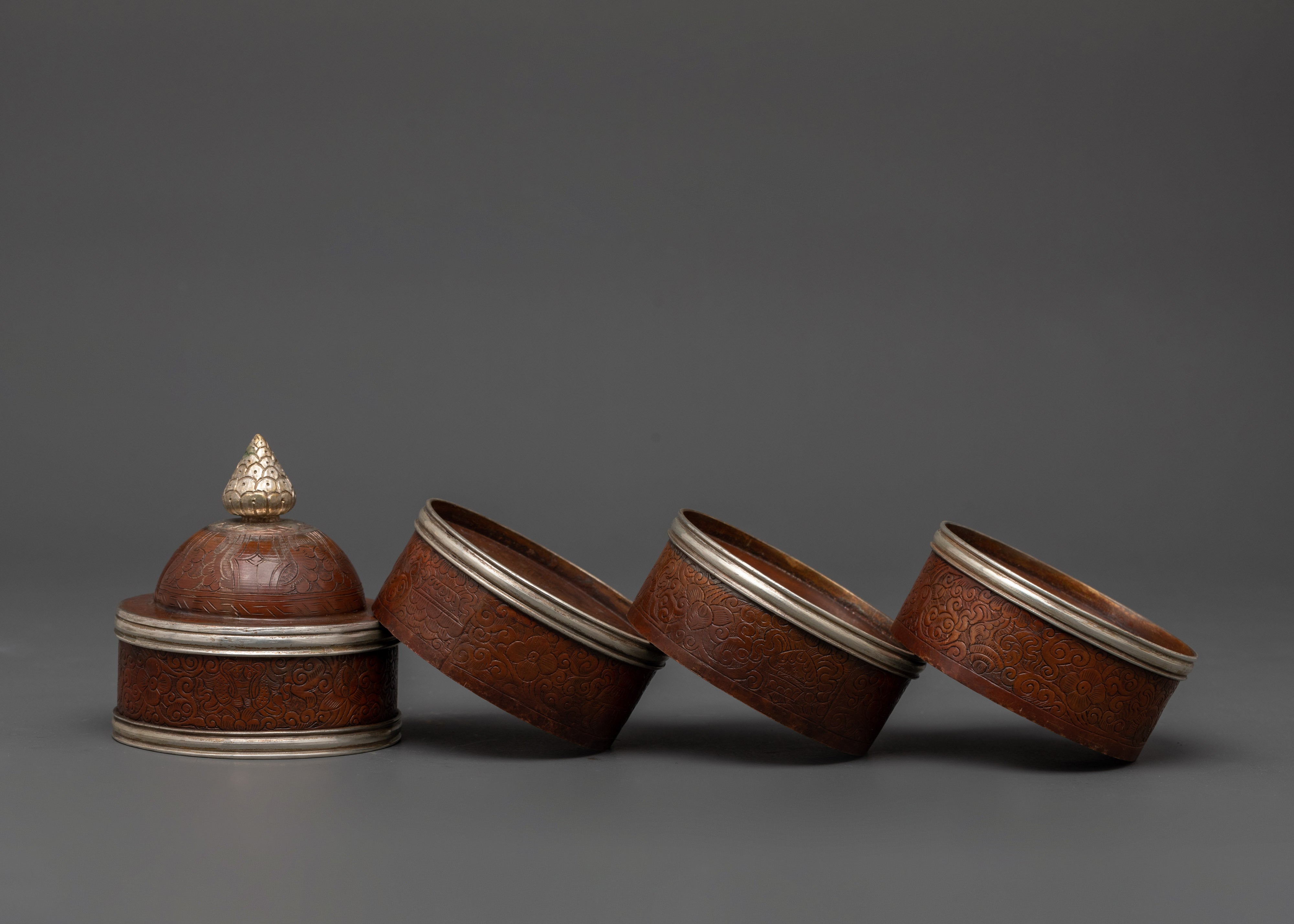 Handcrafted Tibetan Oxidized Copper Rice Pot | For Offerings and Spiritual Ceremonies