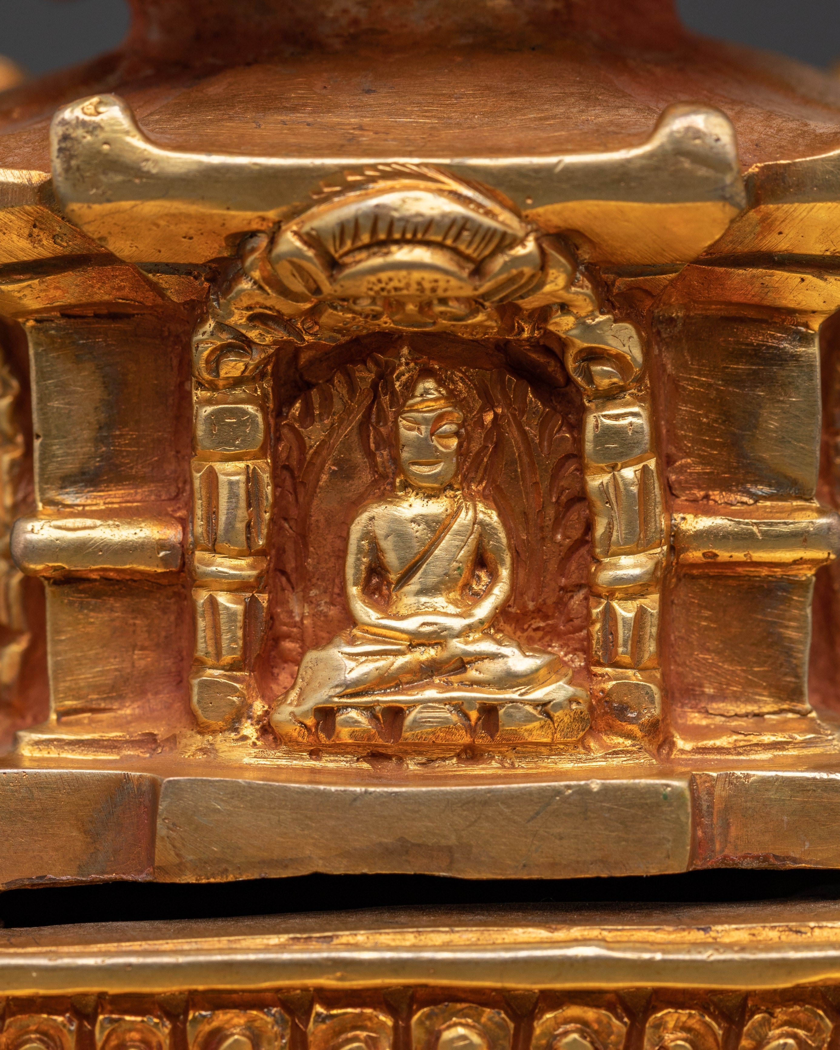 Copper Stupa with Gold Plating | Spiritual Decor