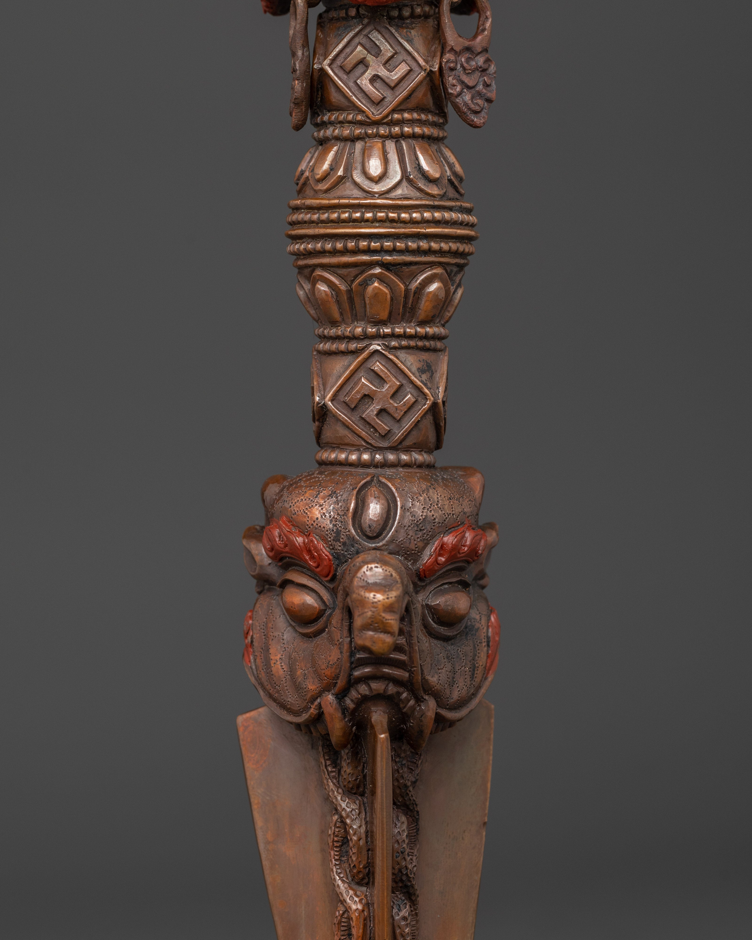 Handcrafted Phurba Dagger | Sacred Tibetan Ritual Tool with Deity Figure Design