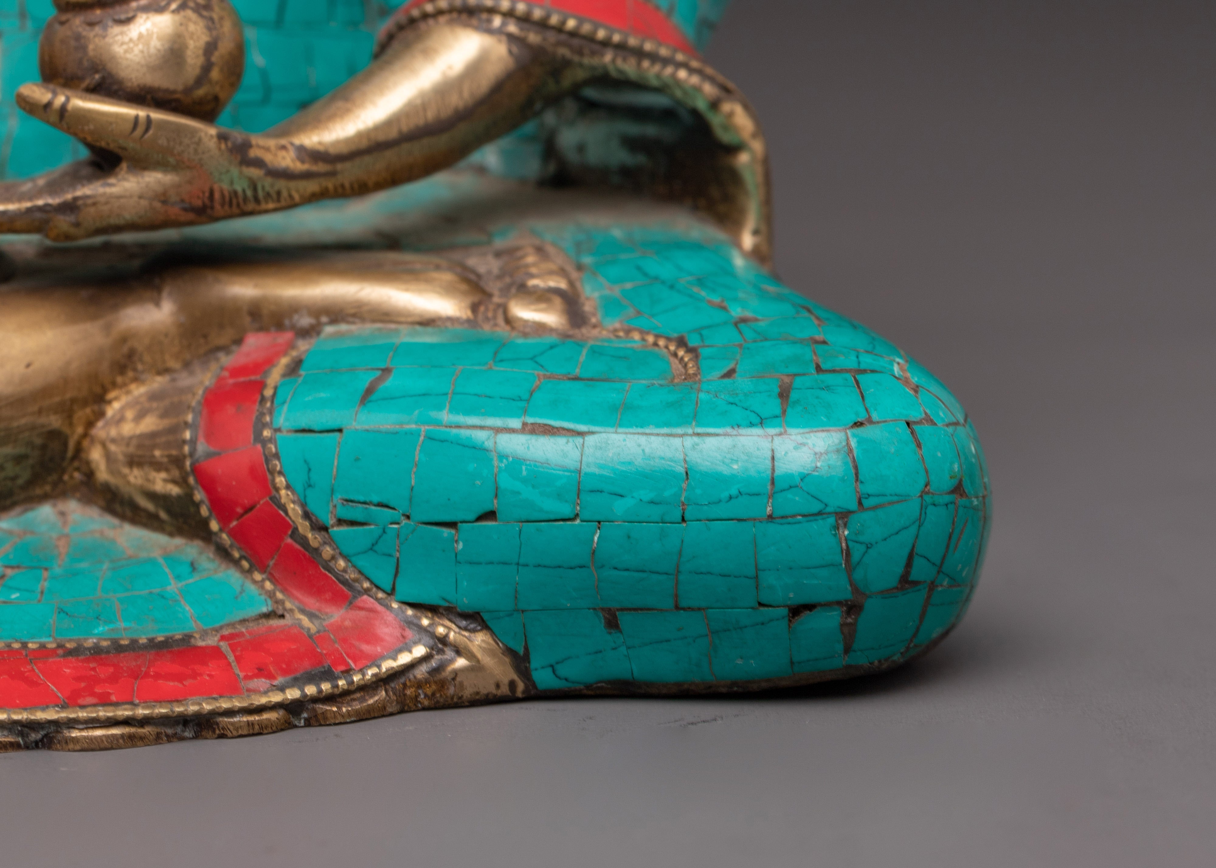 Sacred Buddha Shakyamuni Himalayan Statue | Brass Shakyamuni Buddha Art