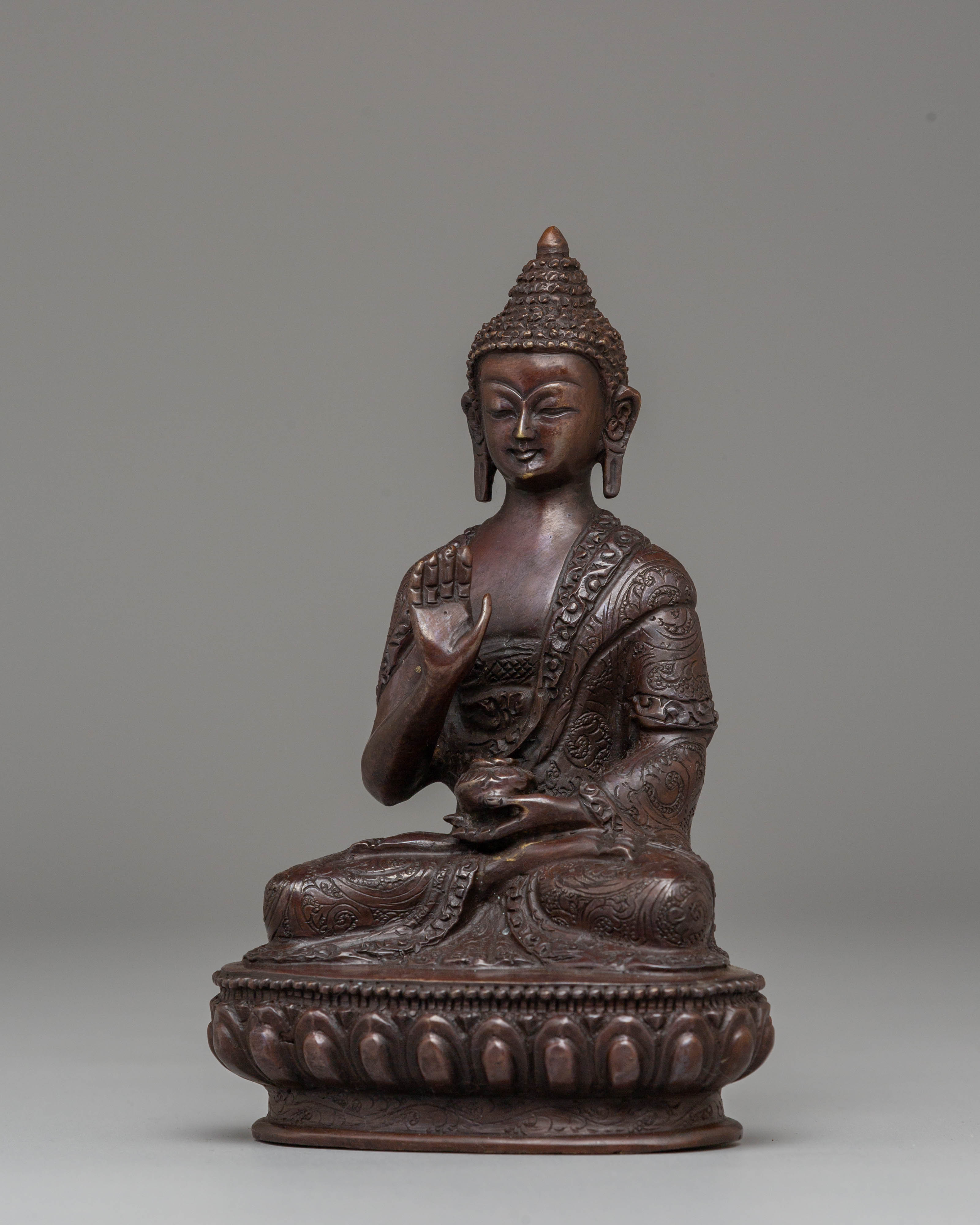 Sacred Amogasiddhi Buddha Altar Statue | Tibetan Buddhist Sculpture