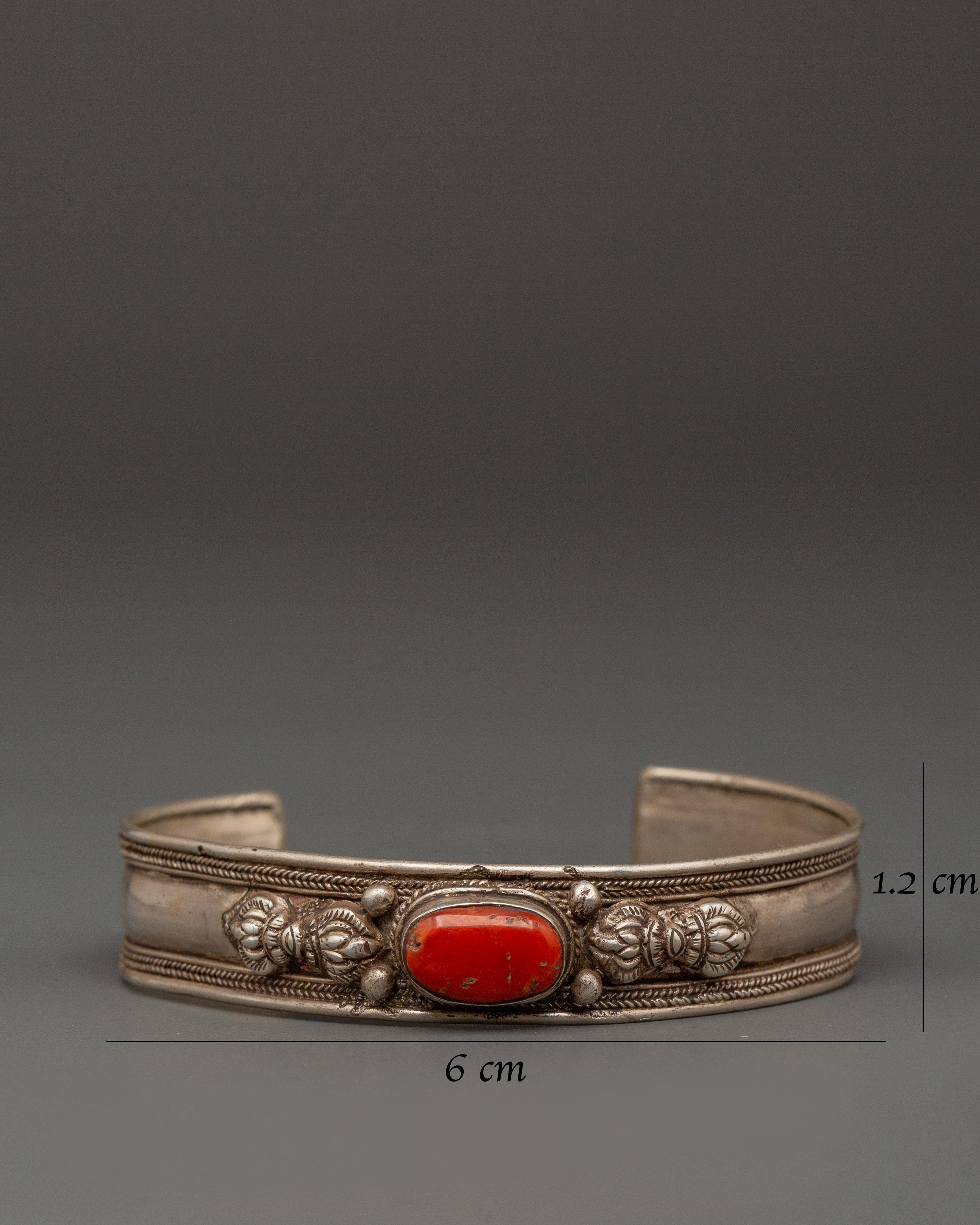 Spiritual Bracelet with Red Turquoise | Himalayan jewelry perfect for meditation