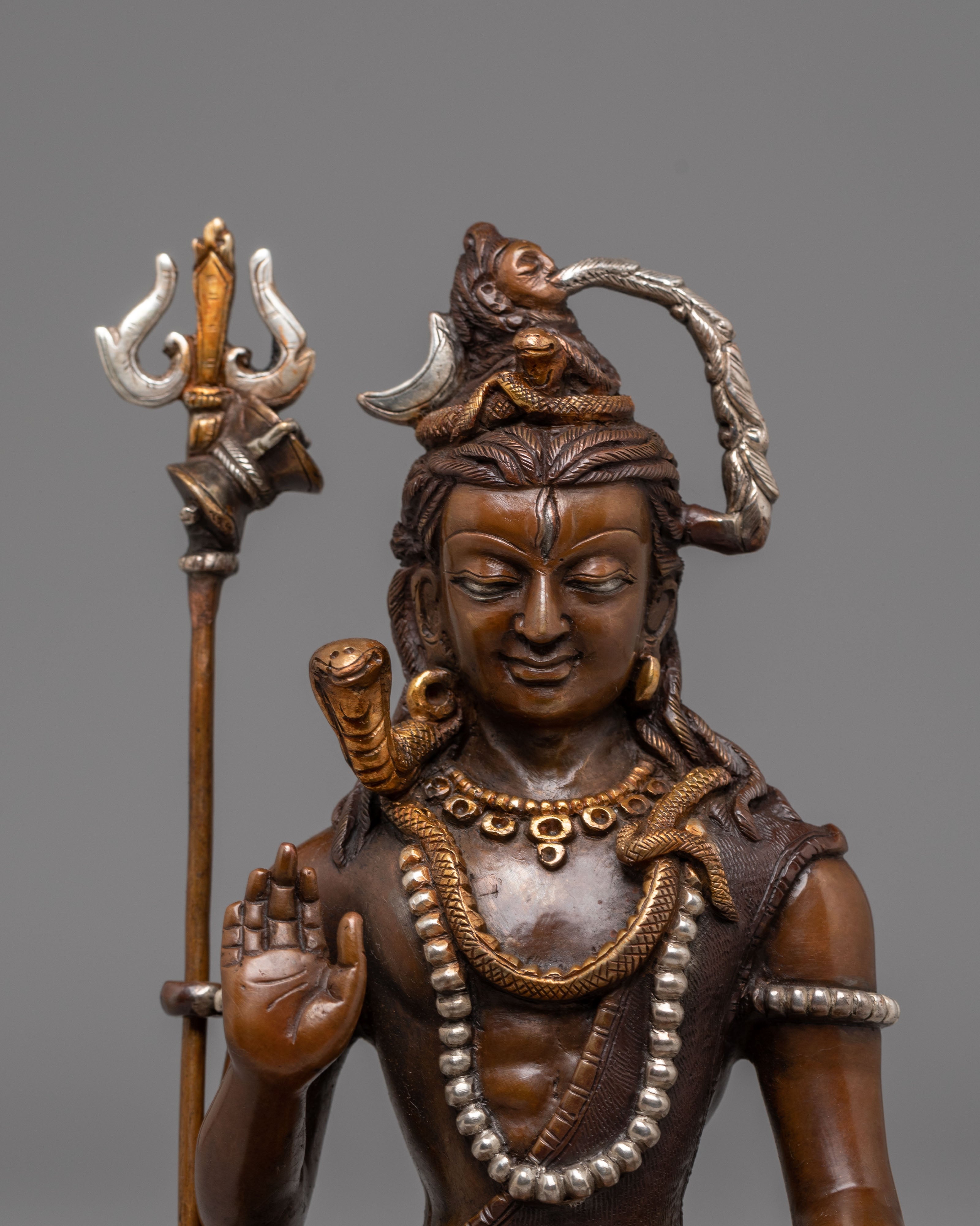 Statue of Hindu Deity Shiva | Handcrafted Oxidized Copper Lord Shiva Sculpture