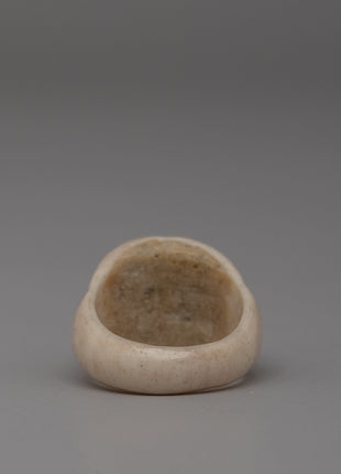 Traditional Tibetan Handmade Skull Buffalo Bone Ring | Artisan Statement Band