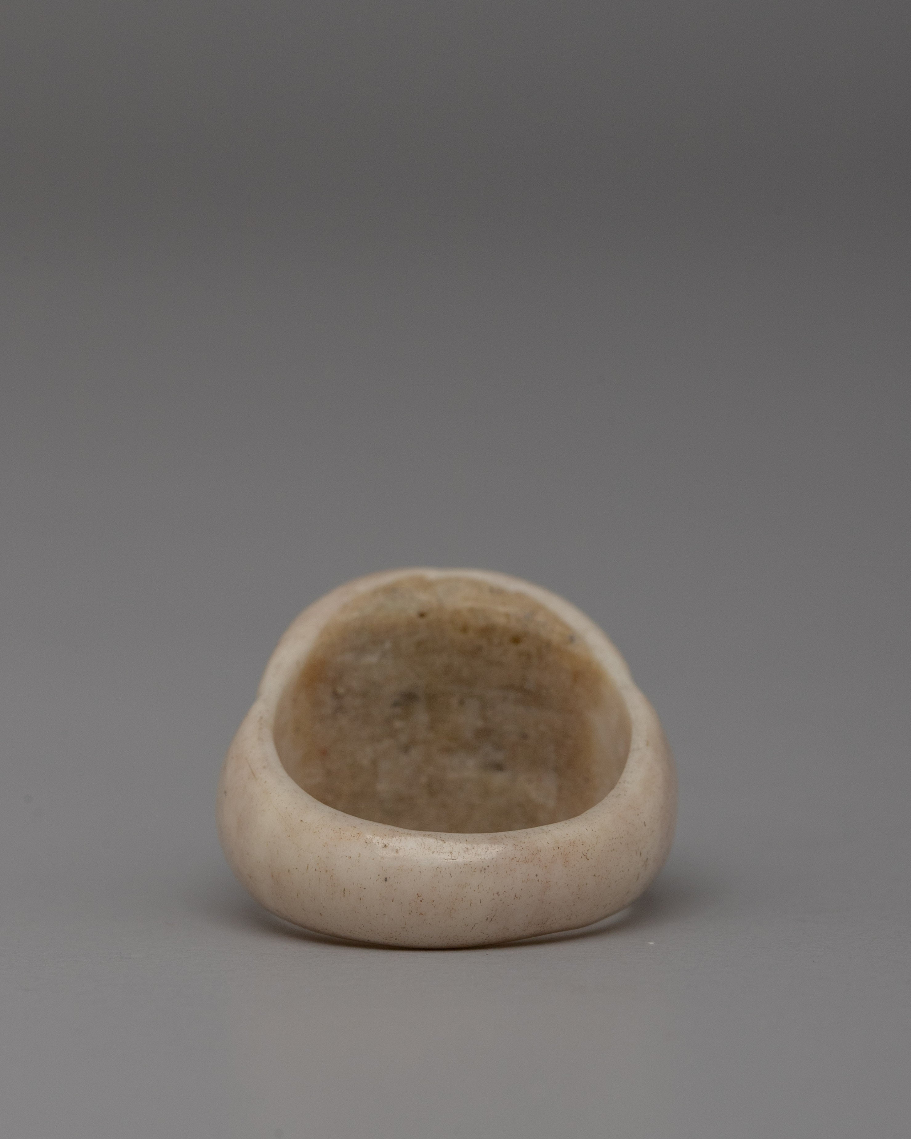 Traditional Tibetan Handmade Skull Buffalo Bone Ring | Artisan Statement Band