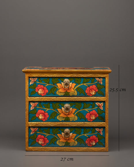 Tibetan Drawer Box | Spiritual and Decorative Accent Piece