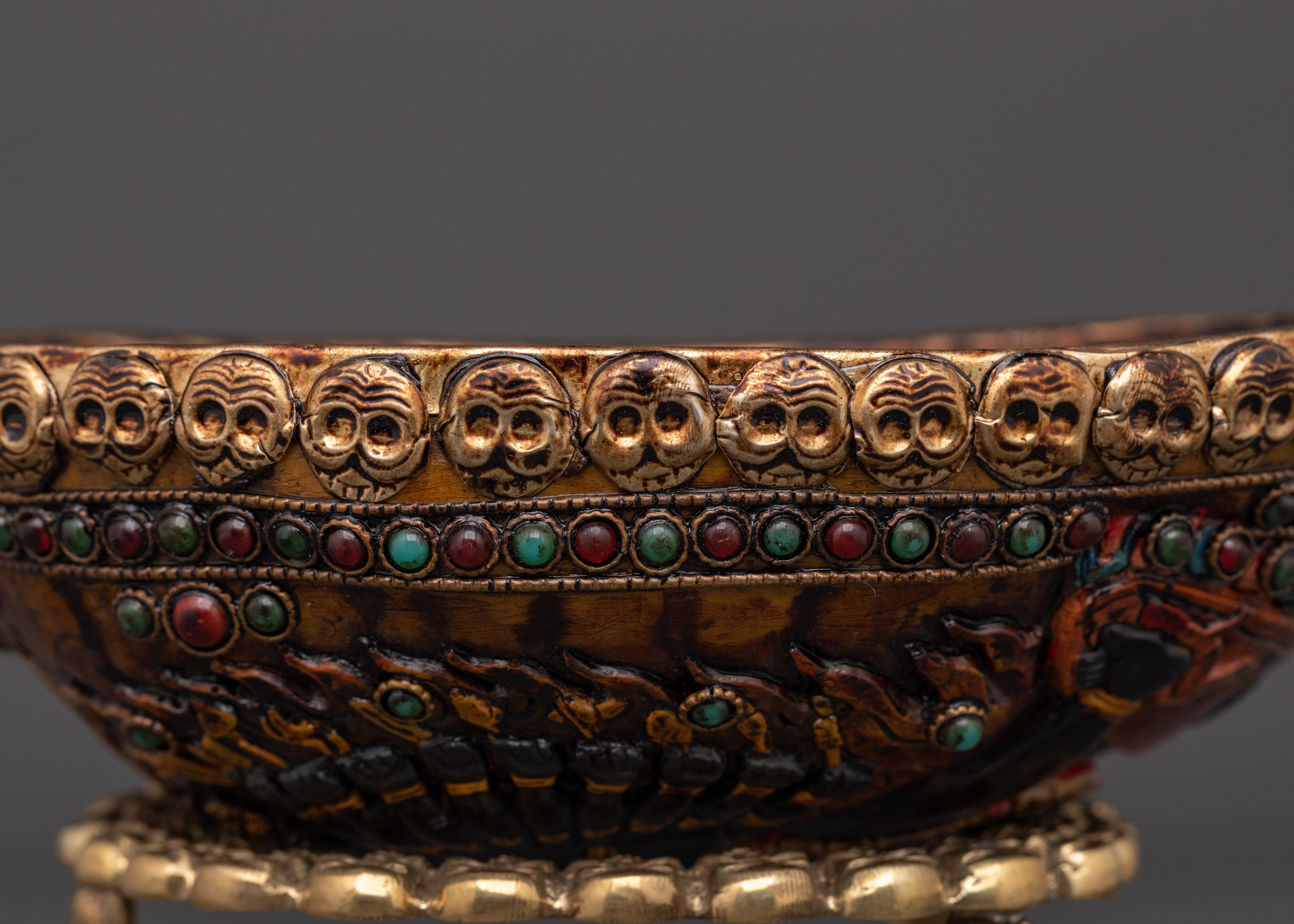 Skull Symbolism Kapala for Tantric Rituals and Spiritual Offerings