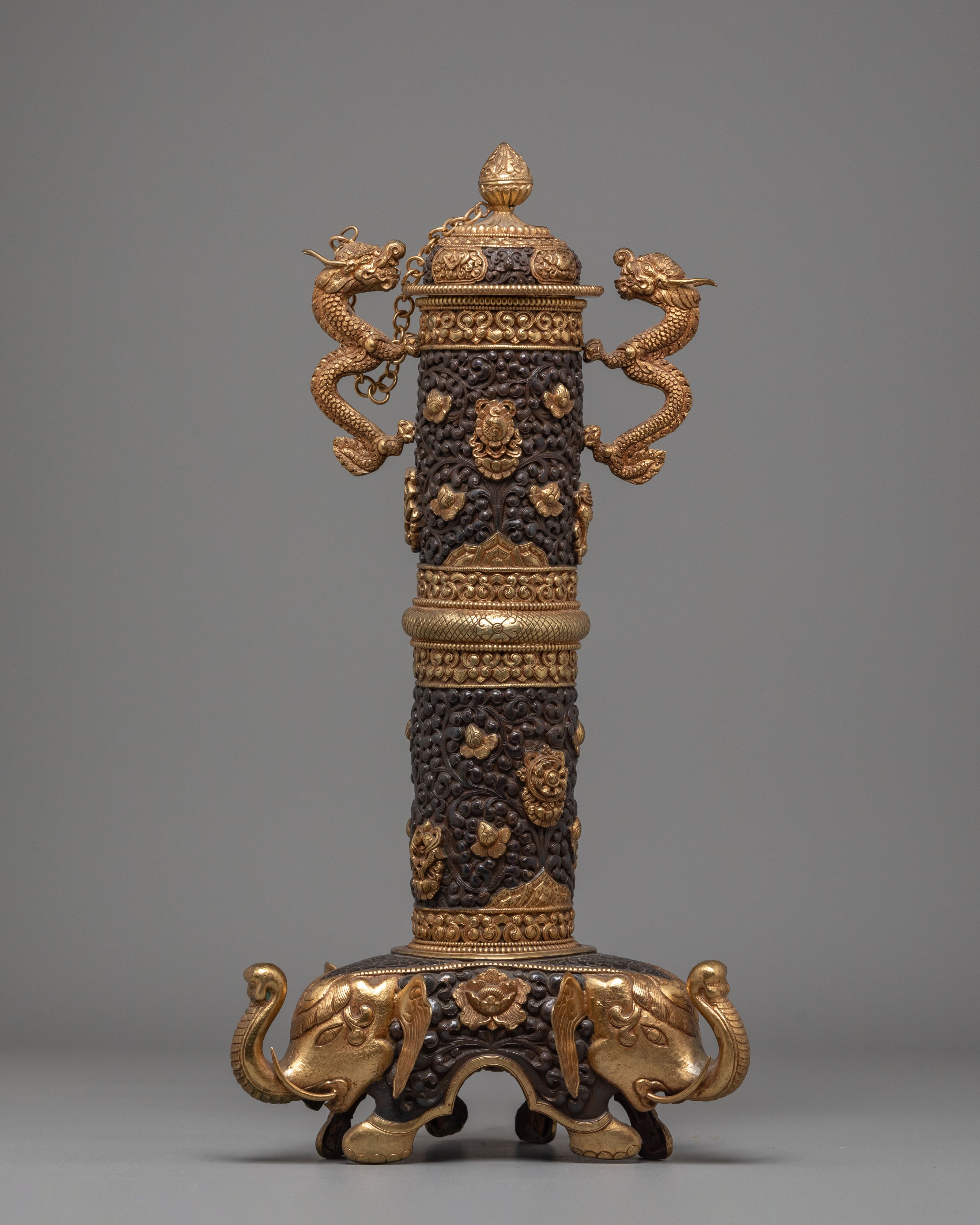 Incense Burner for Ritual Ceremonies | Copper and Gold Plated with Acrylic Details