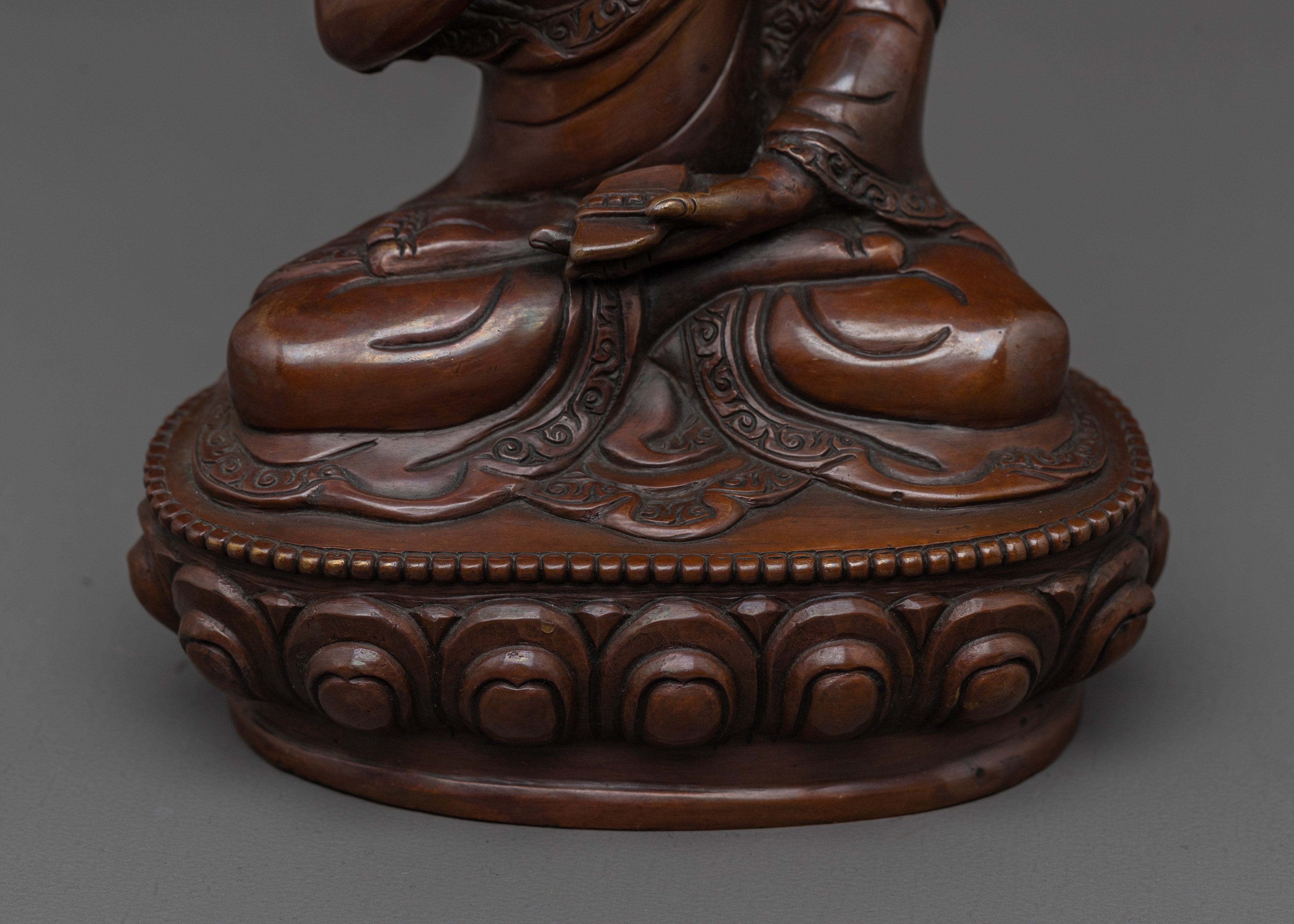 Oxidized Tsongkhapa Statue Set | Spiritual Altar Peice