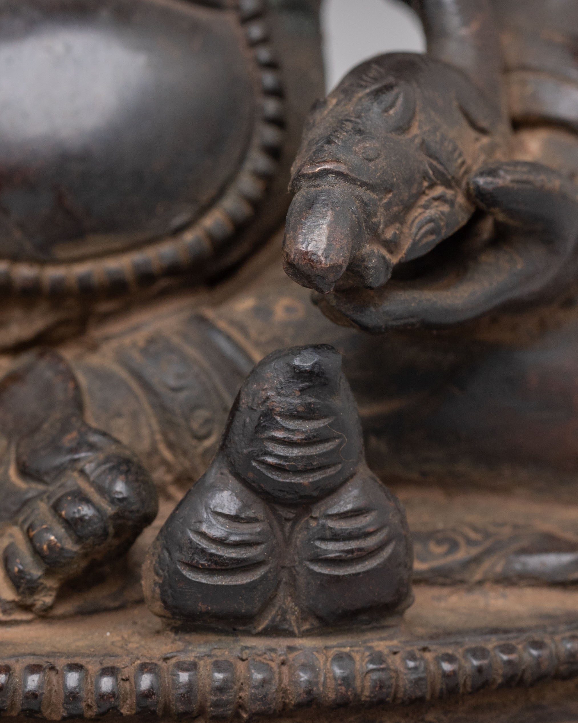 Ceremonial Dzambhala Wealth Deity Sculpture | Tibetan Buddhist Prosperity Figurine