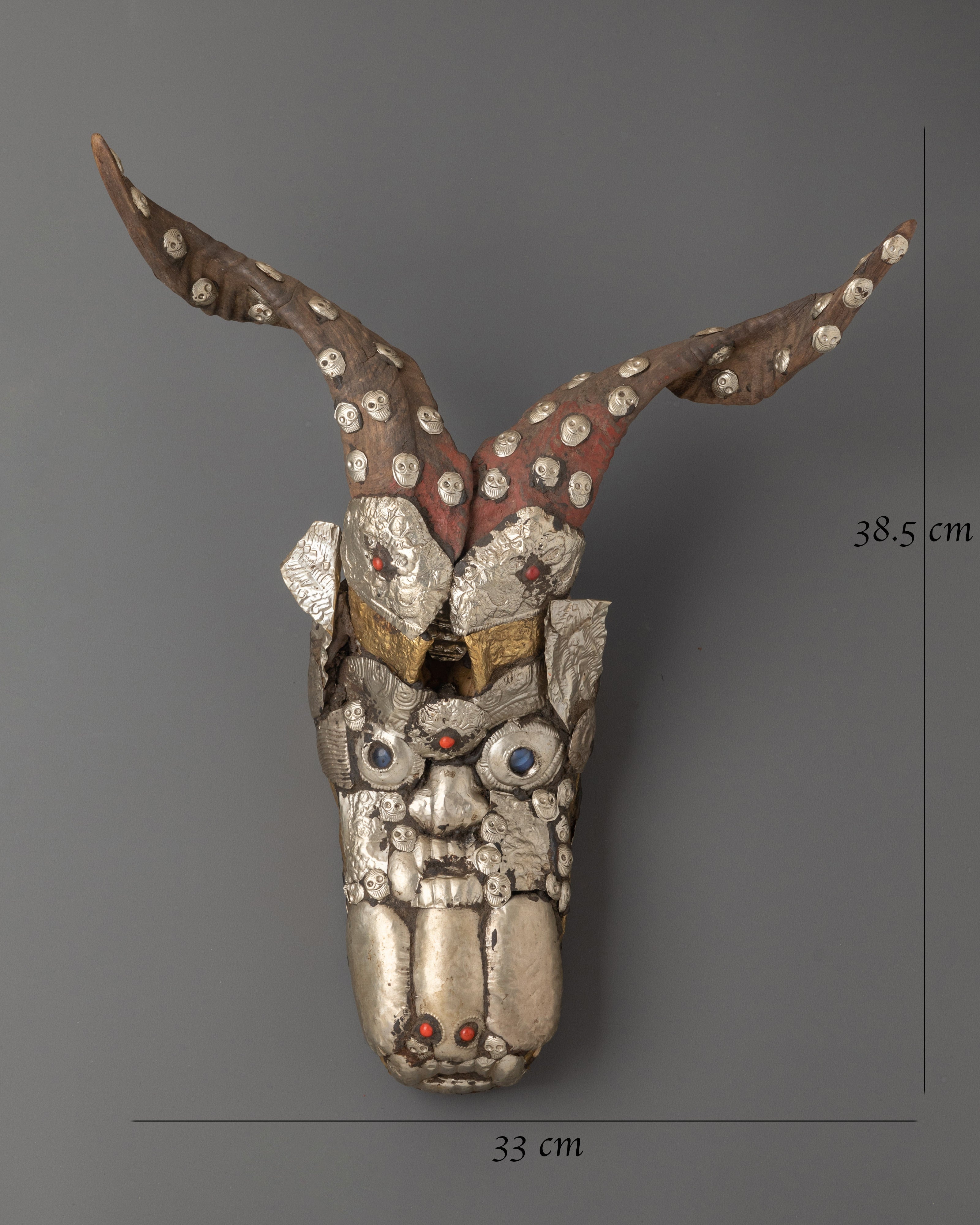 Tibetan Horned Copper Animal Wall Hanging Decor | Handcrafted Spiritual Wall Art
