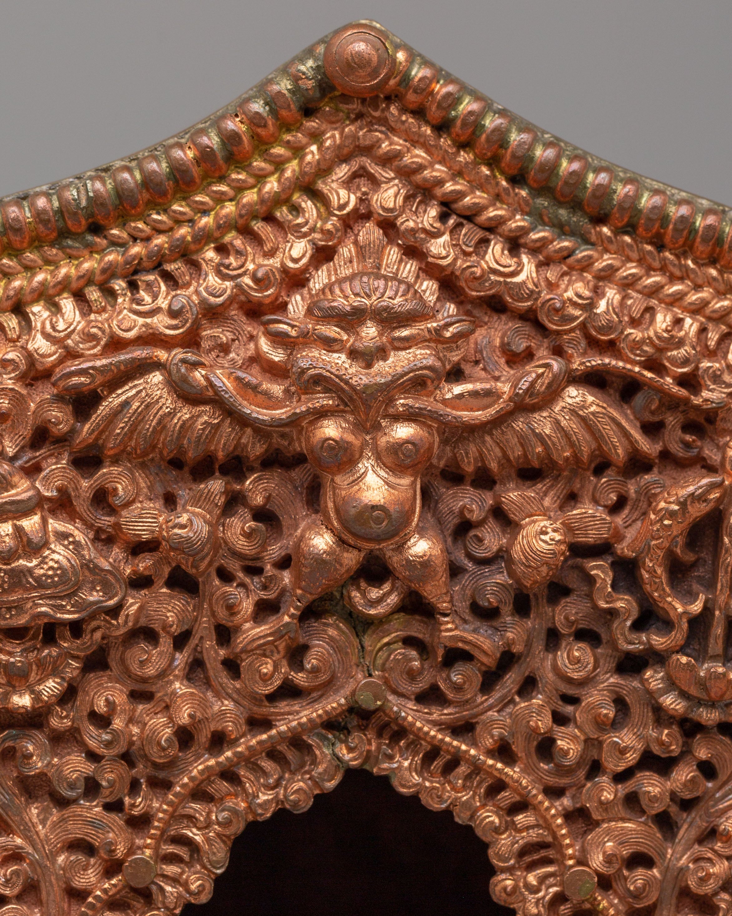 Handcrafted Himalayan Ghau Box | Copper Buddhist Ritual Shrine