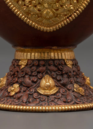 Gold-Plated Bhumba Ritual Set with Turquoise | Spiritual Decor