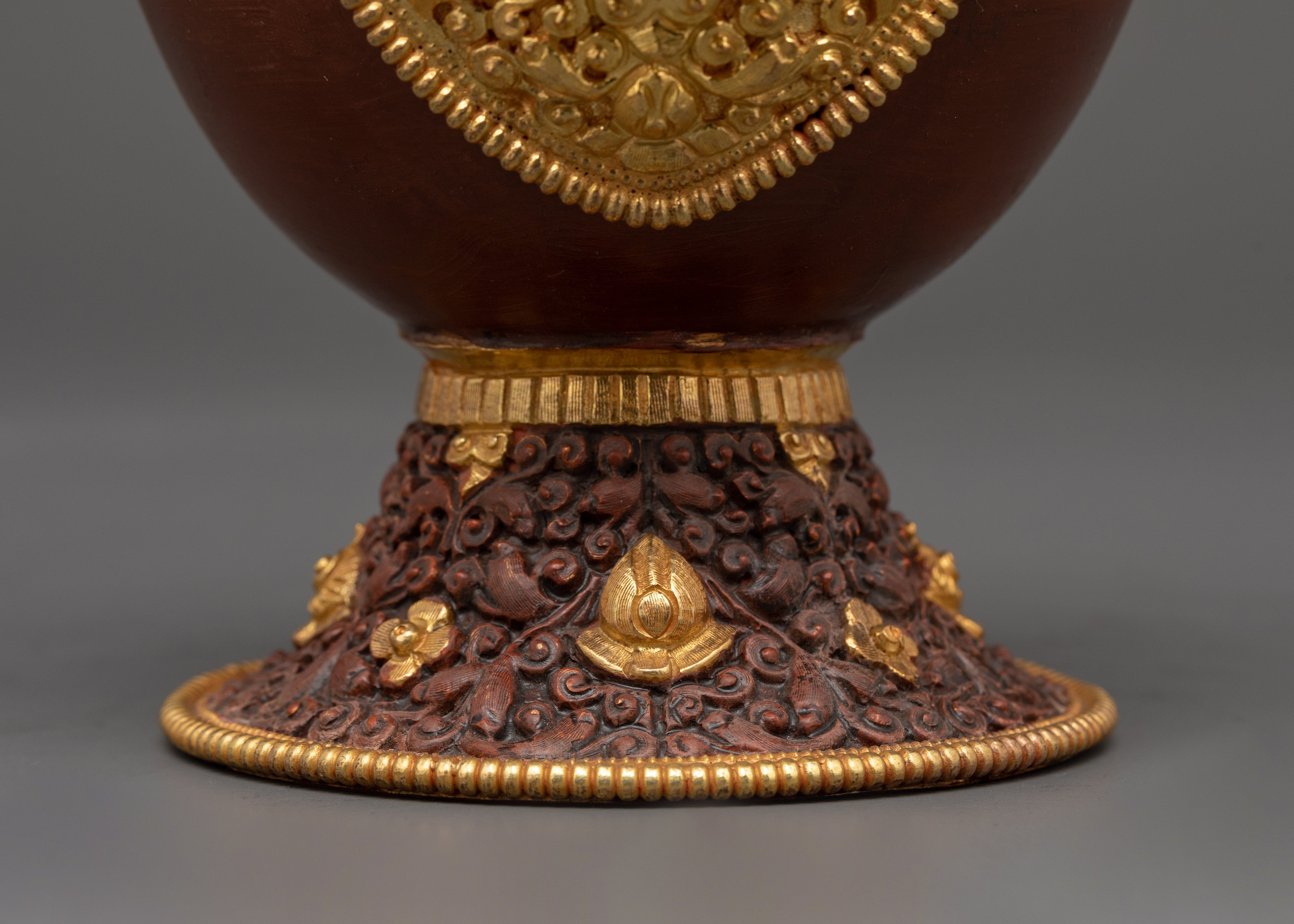 Gold-Plated Bhumba Ritual Set with Turquoise | Spiritual Decor