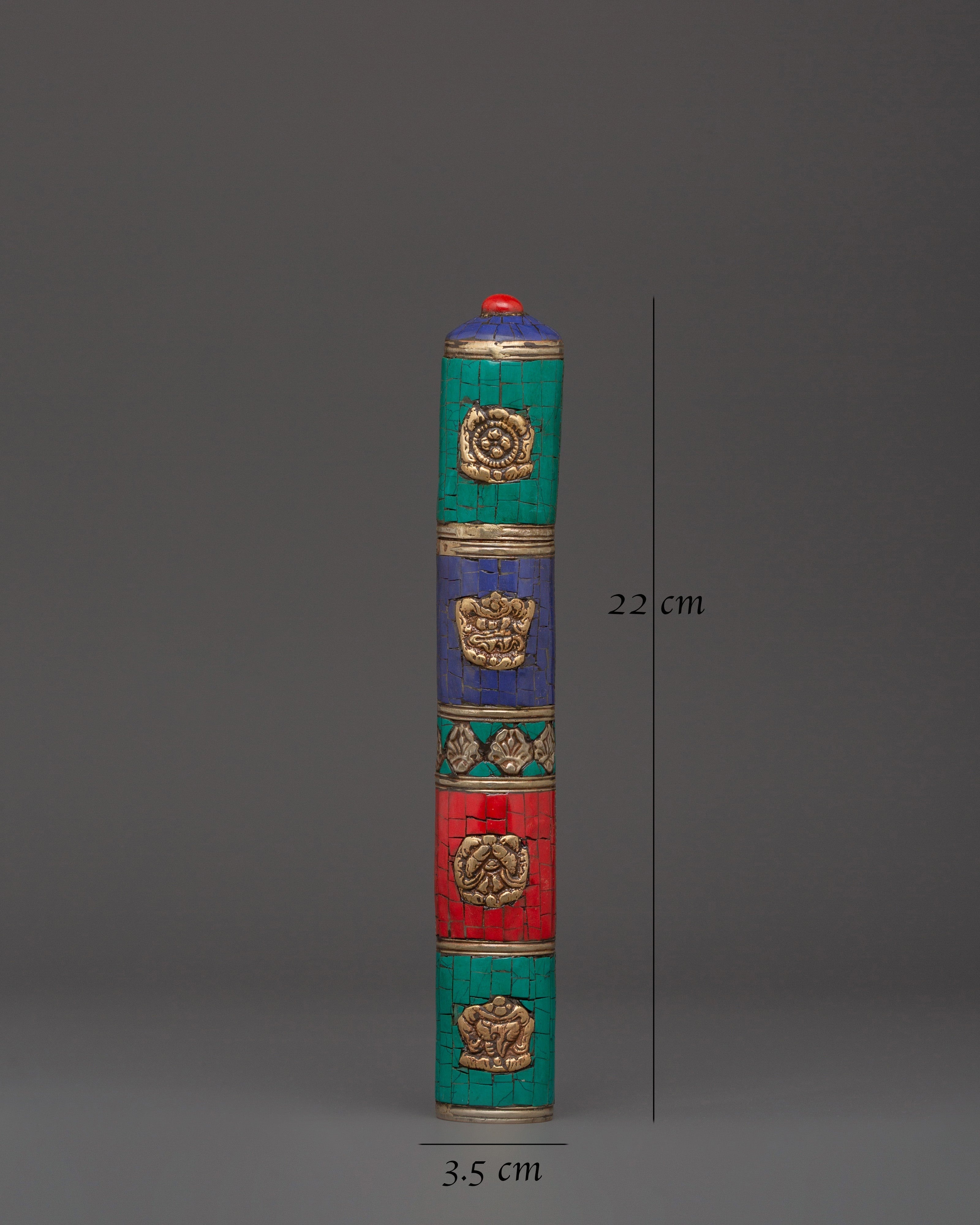 Auspicious Symbol Incense Holder | Tibetan Brass Burner