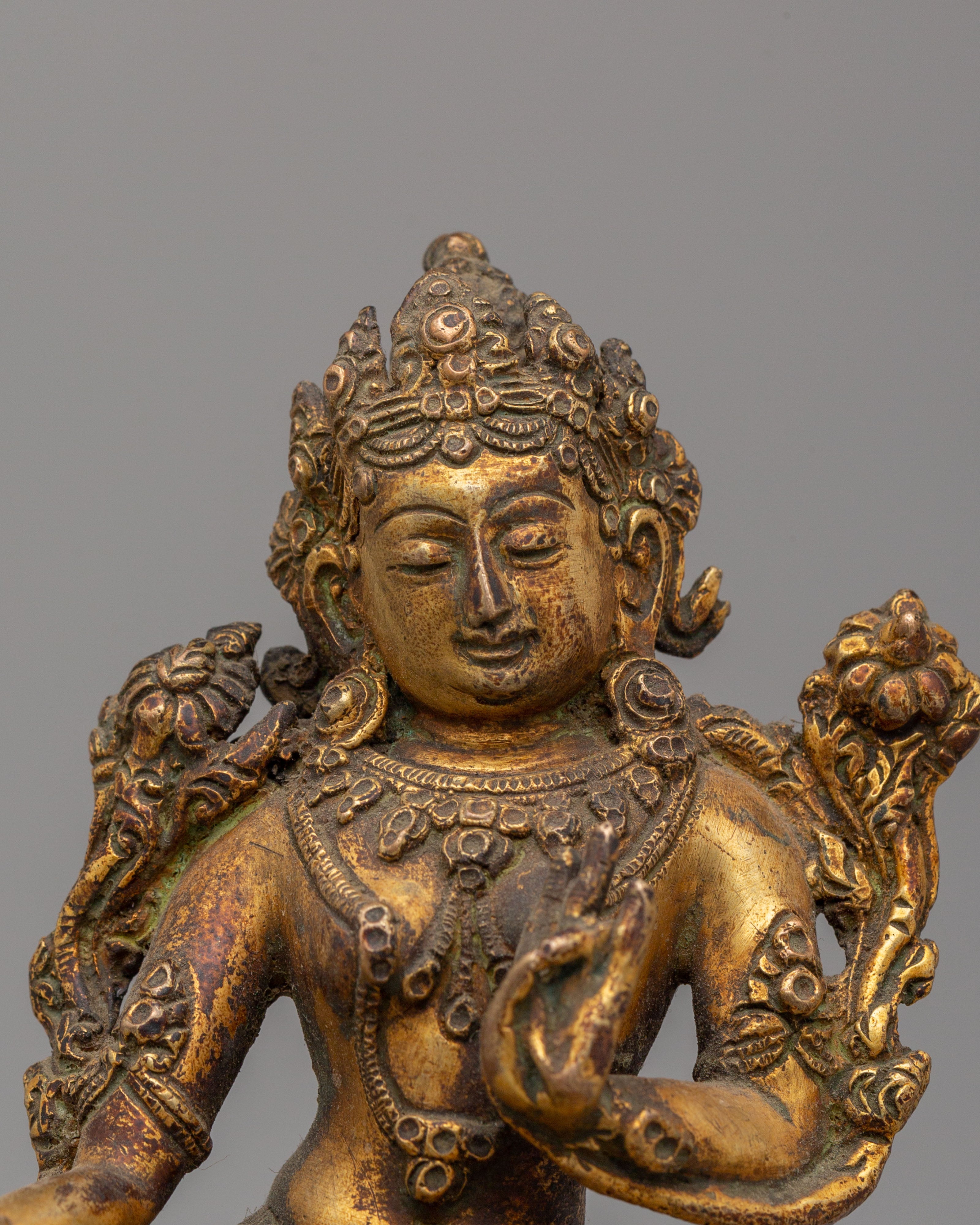 Handmade Buddhist Green Tara Statue | The Mother of Liberation