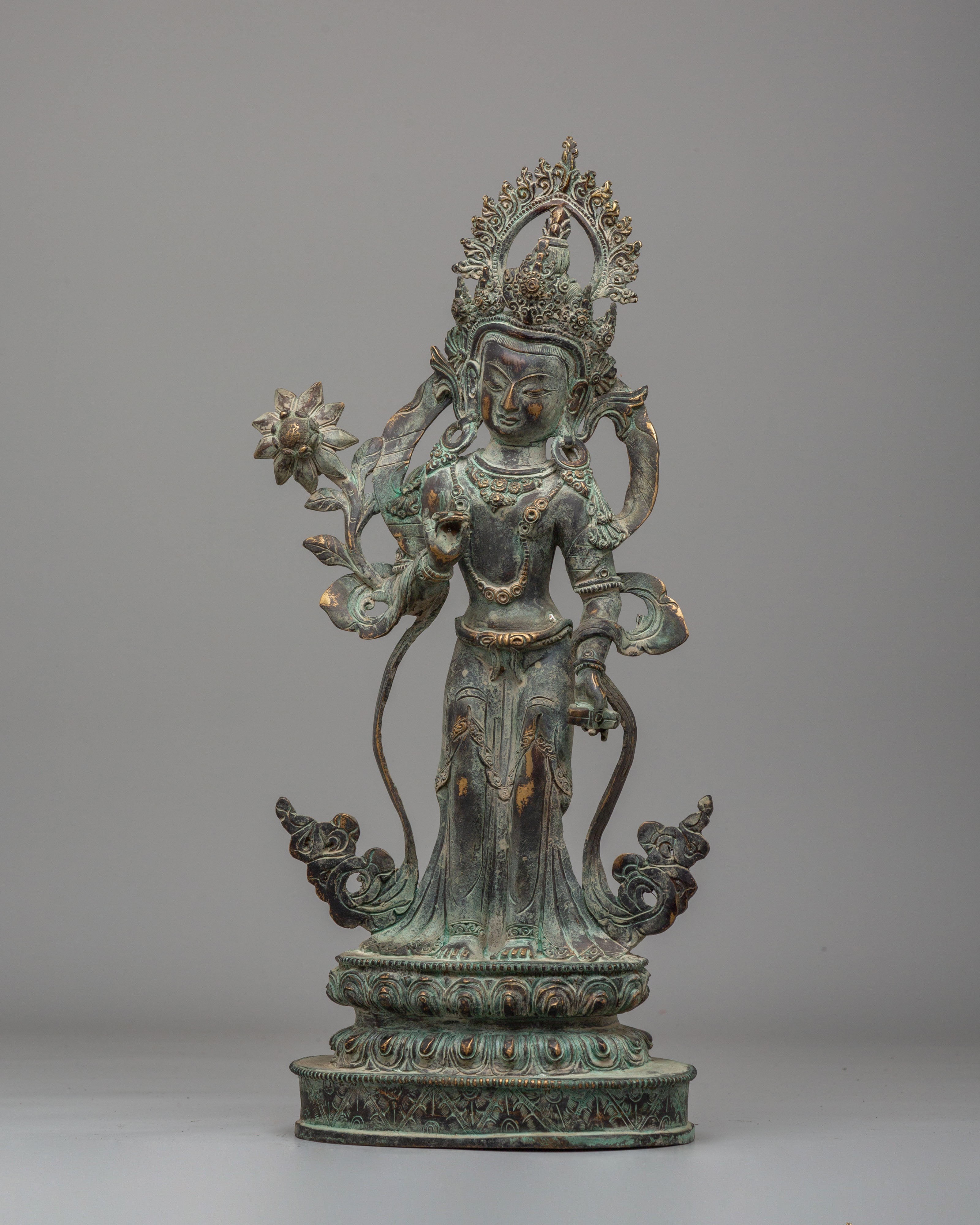 Traditional Siddhaikavira Manjushri Figurine | Spiritual Sculpture for Meditation