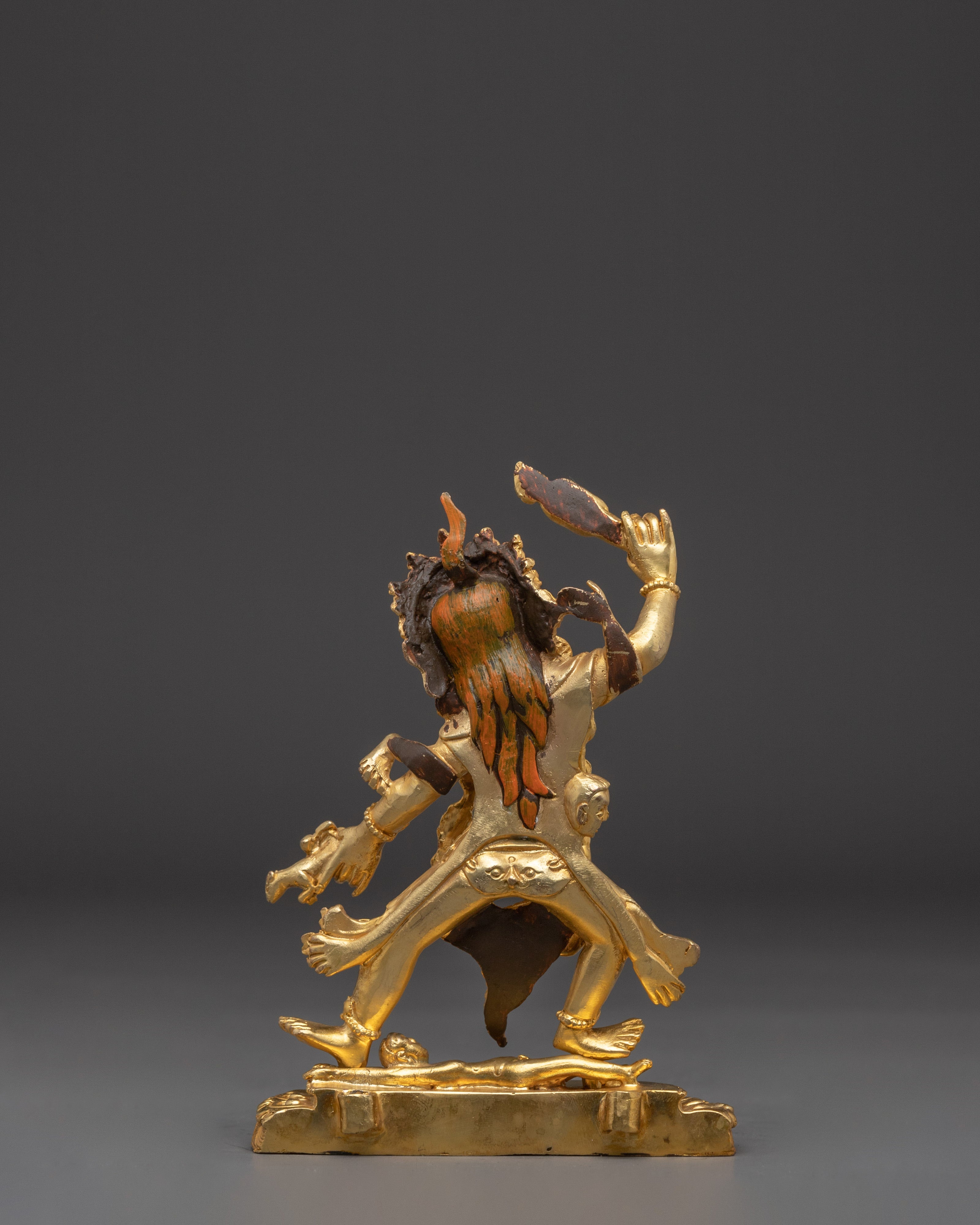 Gold Plated Ekajati Statue | Tibetan Buddhist Wrathful Deity for Spiritual Protection