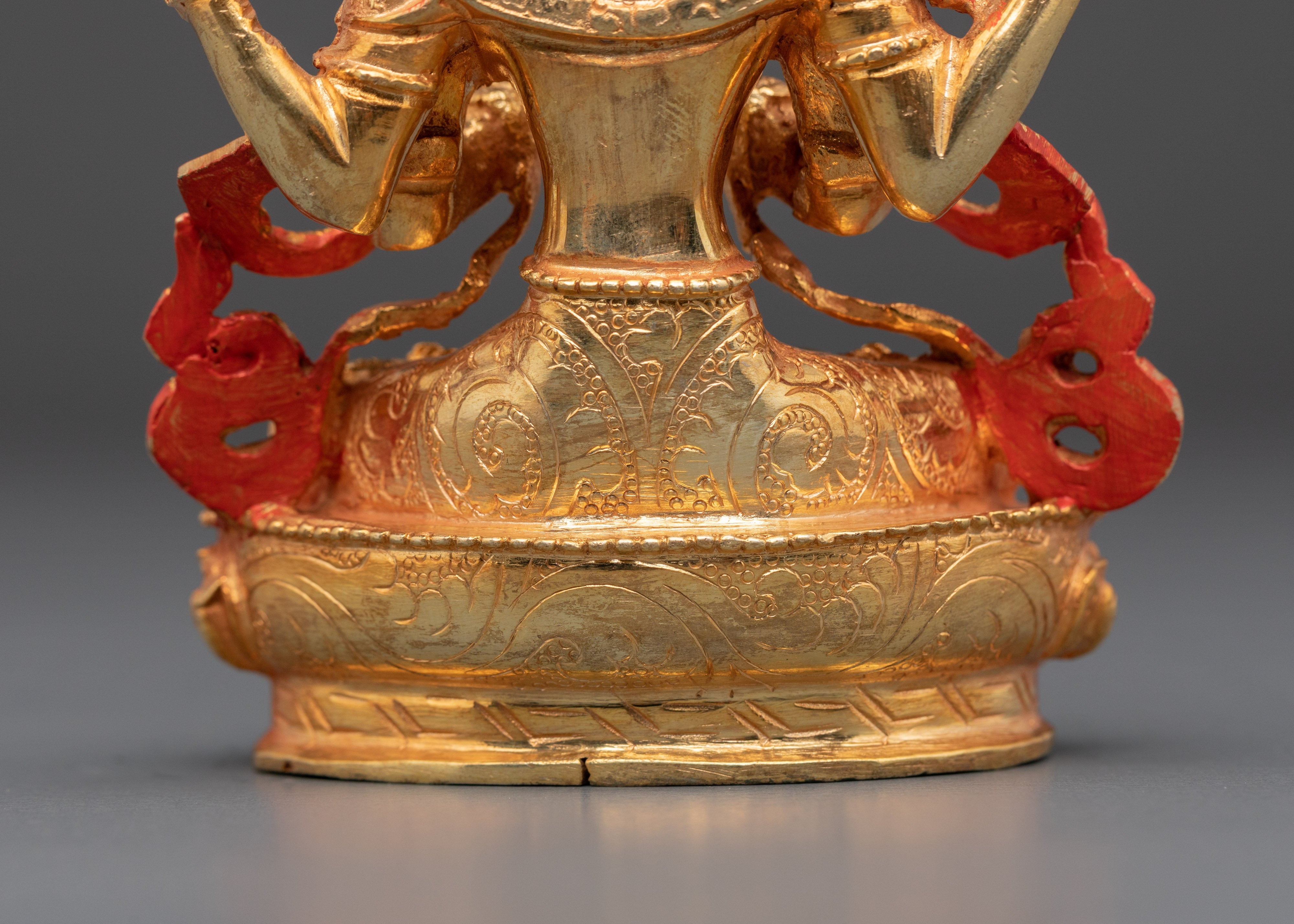 Four Armed Bodhisattva Chenrezig Statue | Tibetan Buddhist Deity of Compassion