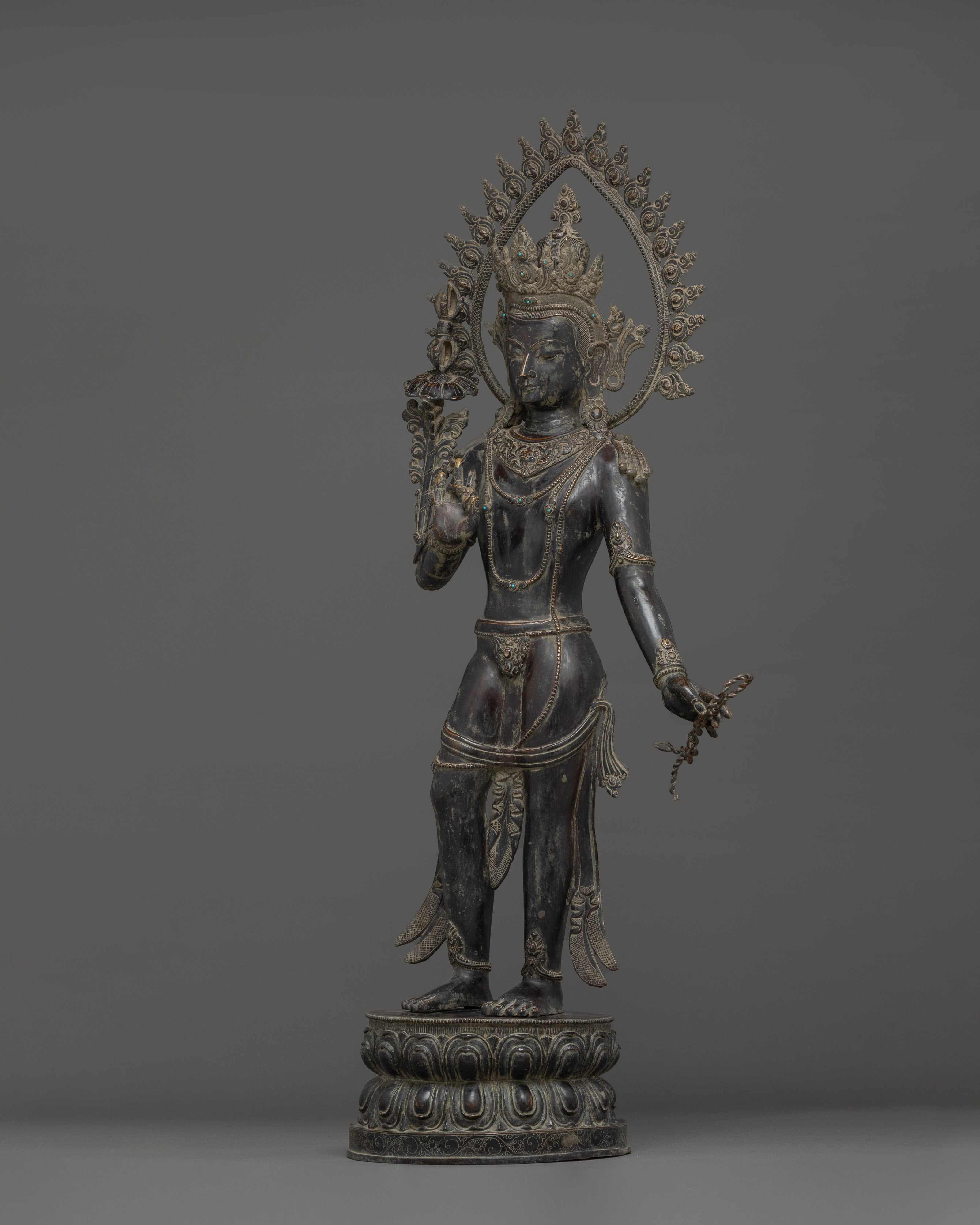 Copper Standing Vajrapani Statue | Powerful Buddhist Protector Deity