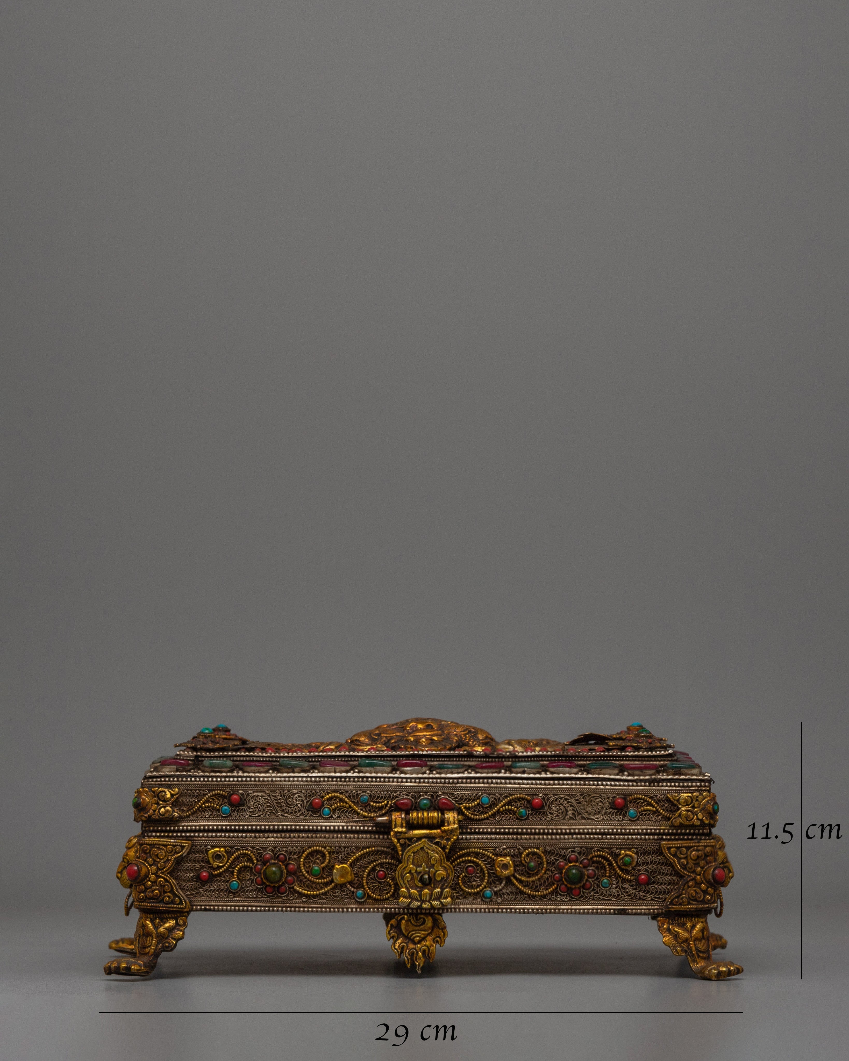 Tibetan Treasure Box with Silver Wire |  Perfect for jewelry storage