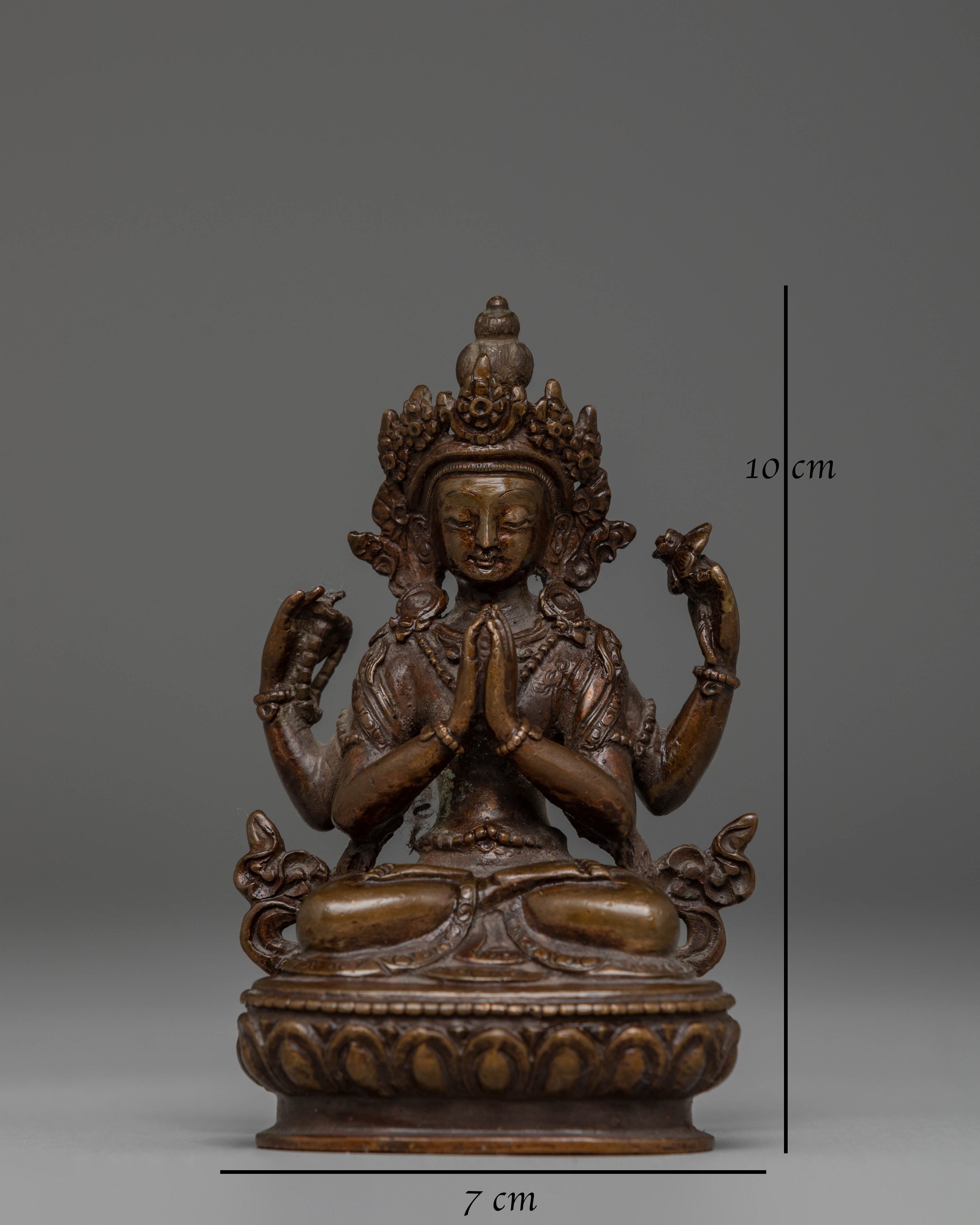 Sacred Statue of Bodhisattva Chenrezig | Buddhist Compassion Art