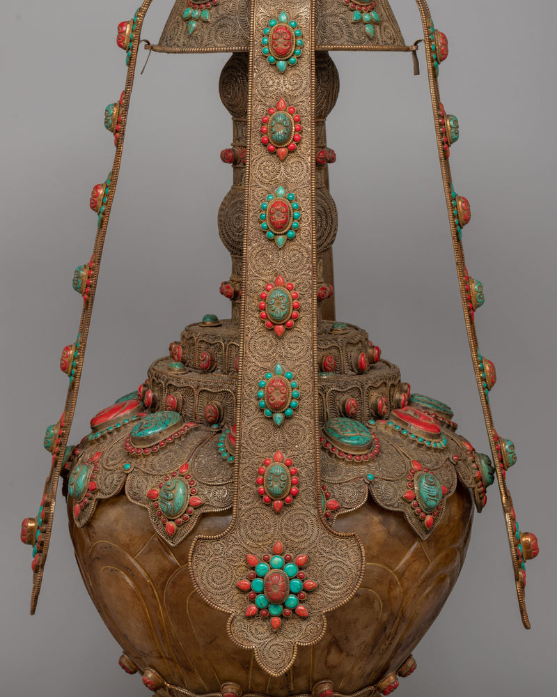 Exquisite Long-Life Vase Set | Tibetan Ritual Artifact & Spiritual Decor