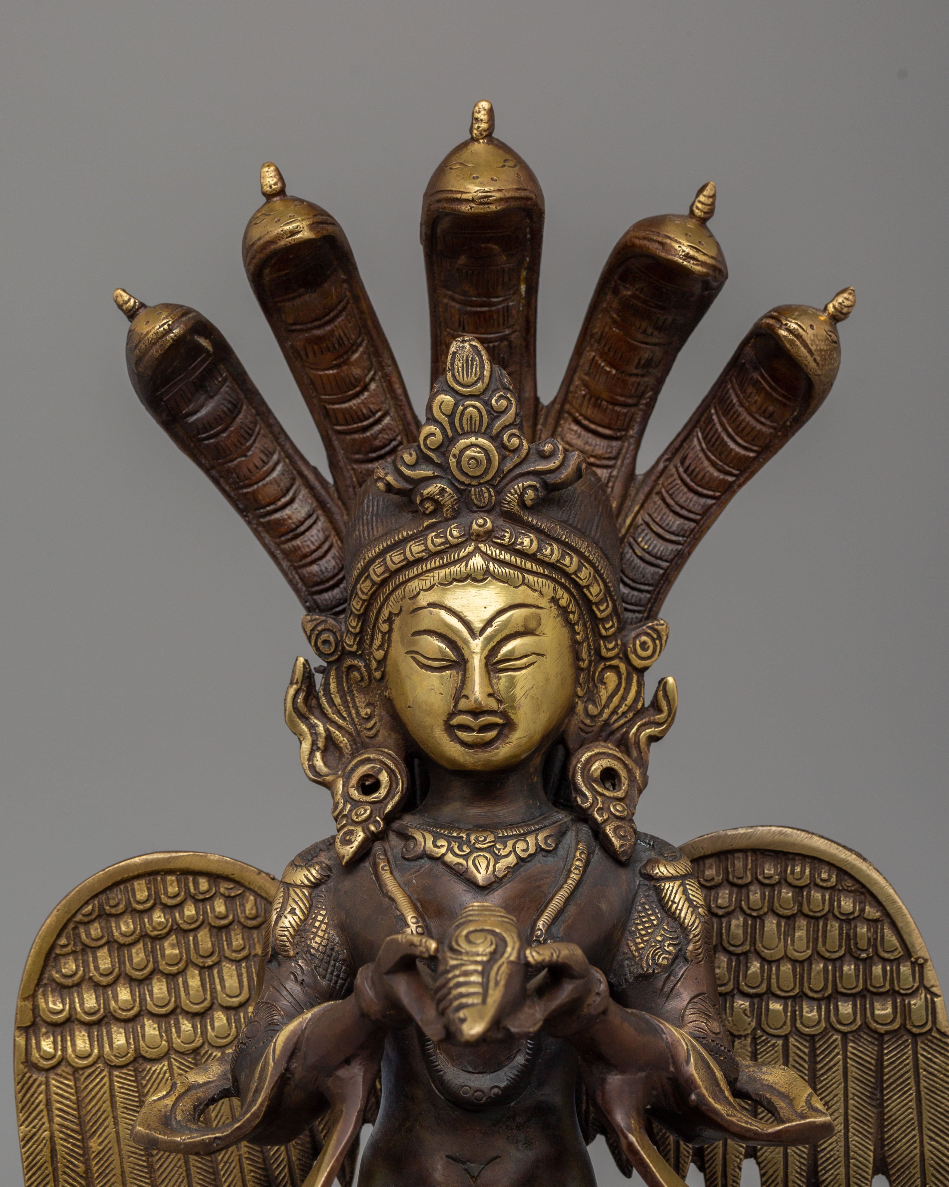 Traditional Nagkanya Statue | Handmade Brass Snake Goddess Figurine