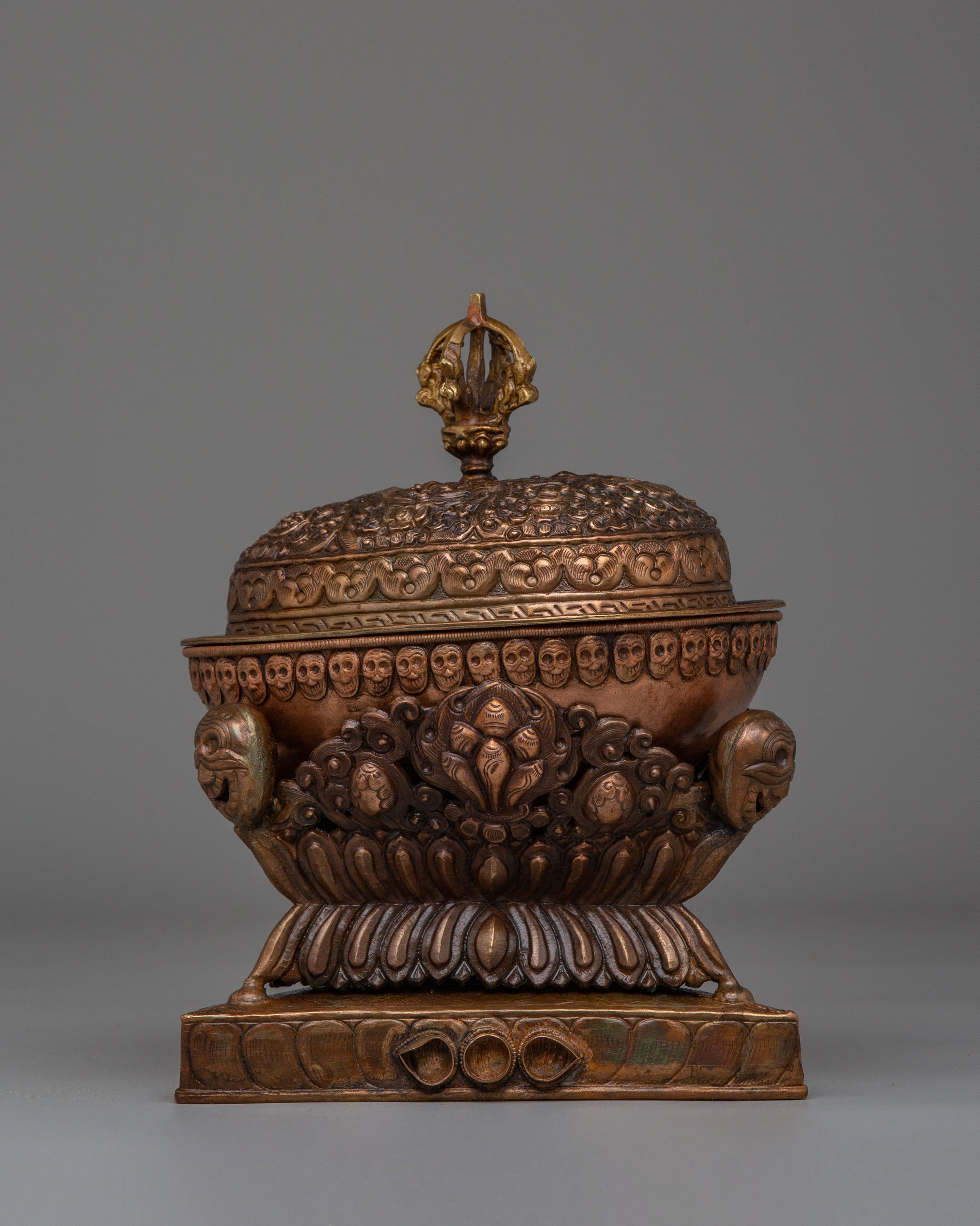 Sacred Altar Kapala | Copper Skull Cup for Rituals