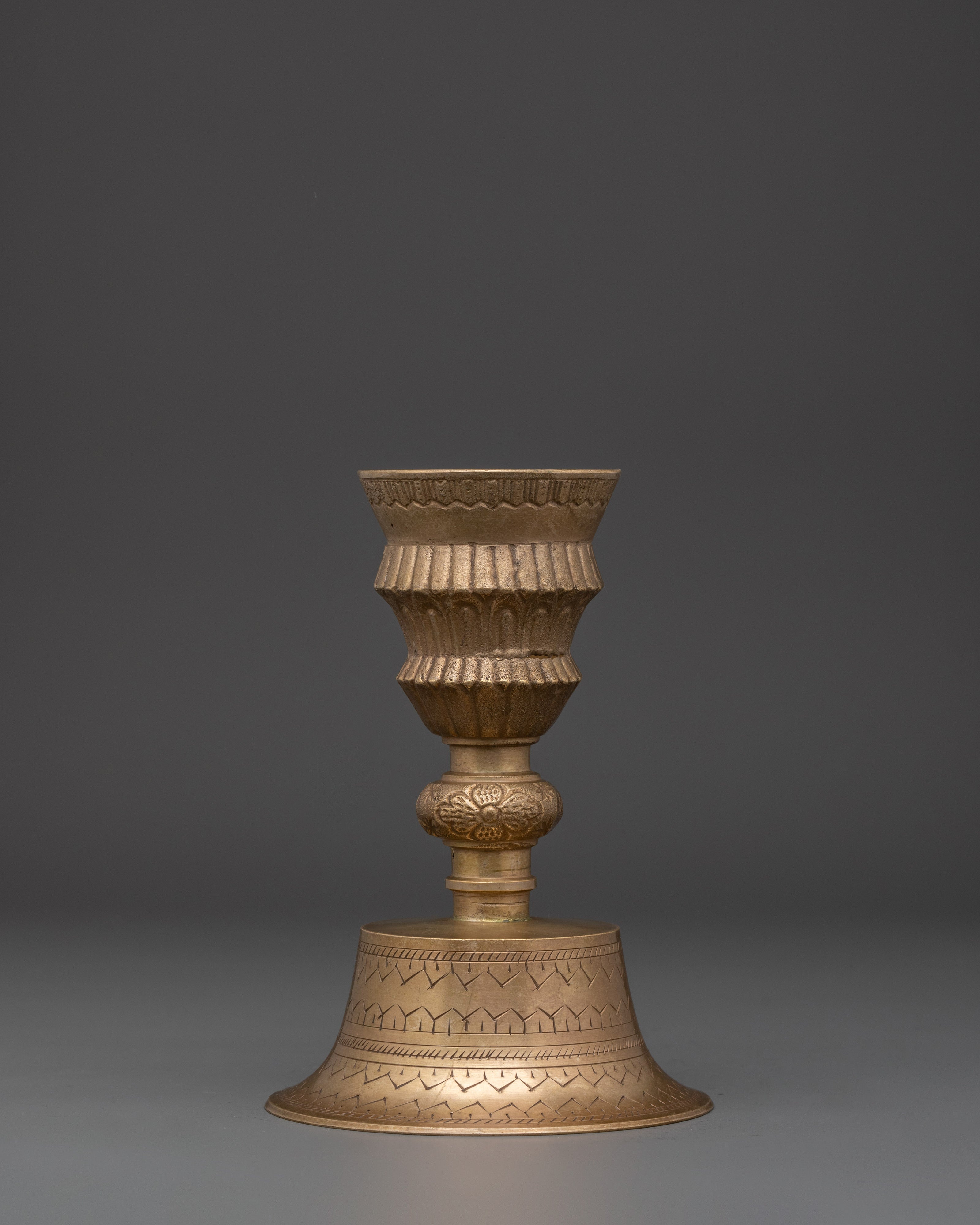 Spiritual Brass Butter Lamp | Tibetan Ritual Light Offering