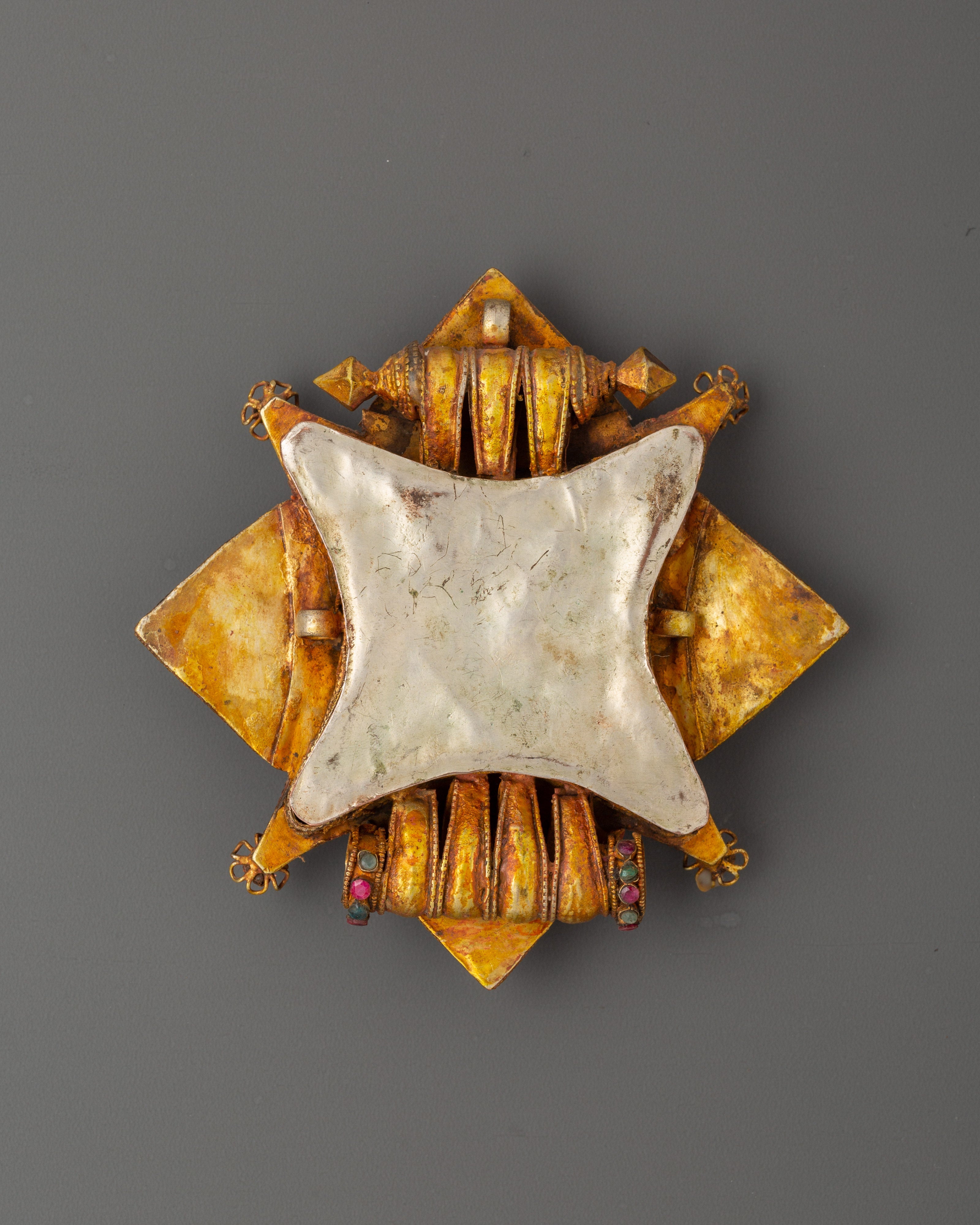 Tibetan Ghau Box Locket with Copper Body | Copper Body with Gold & Silver Plating