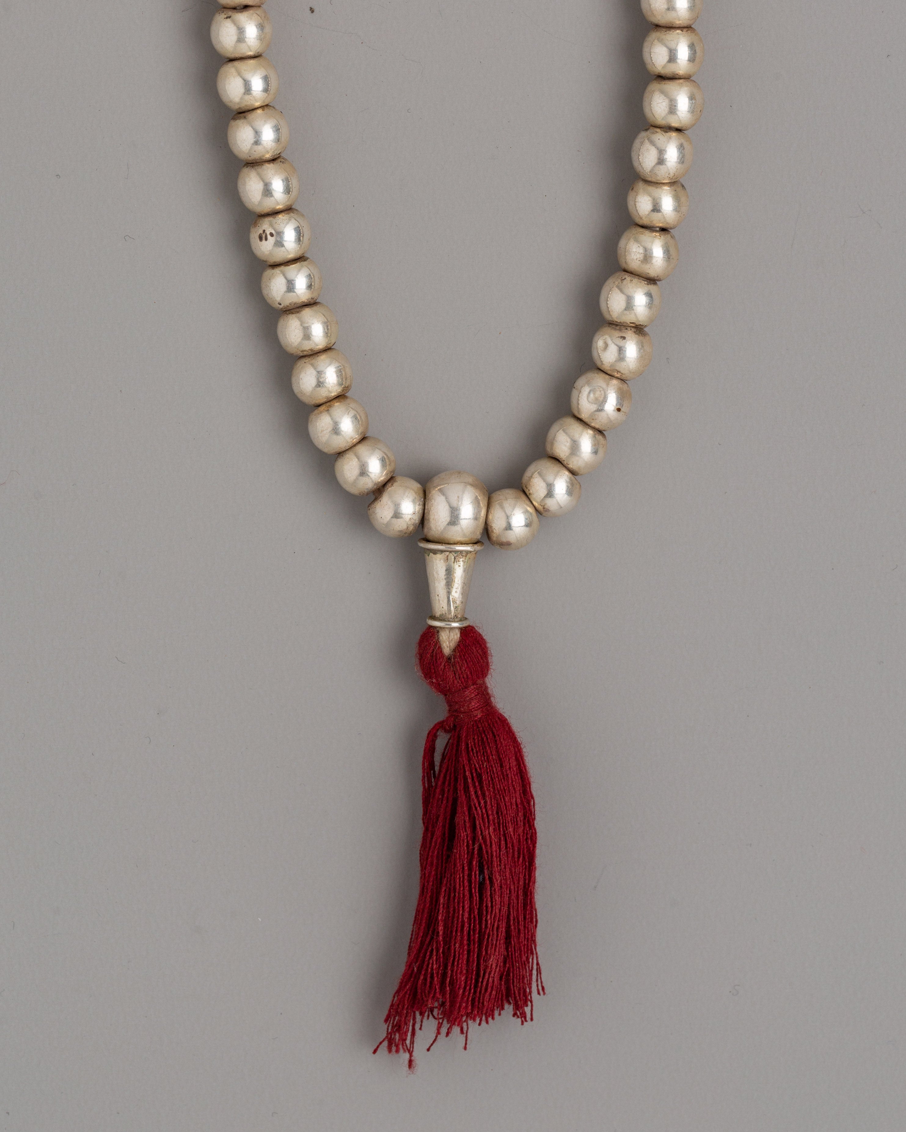 90% Silver Prayer Mala Beads | Spiritual Tool for Mantra