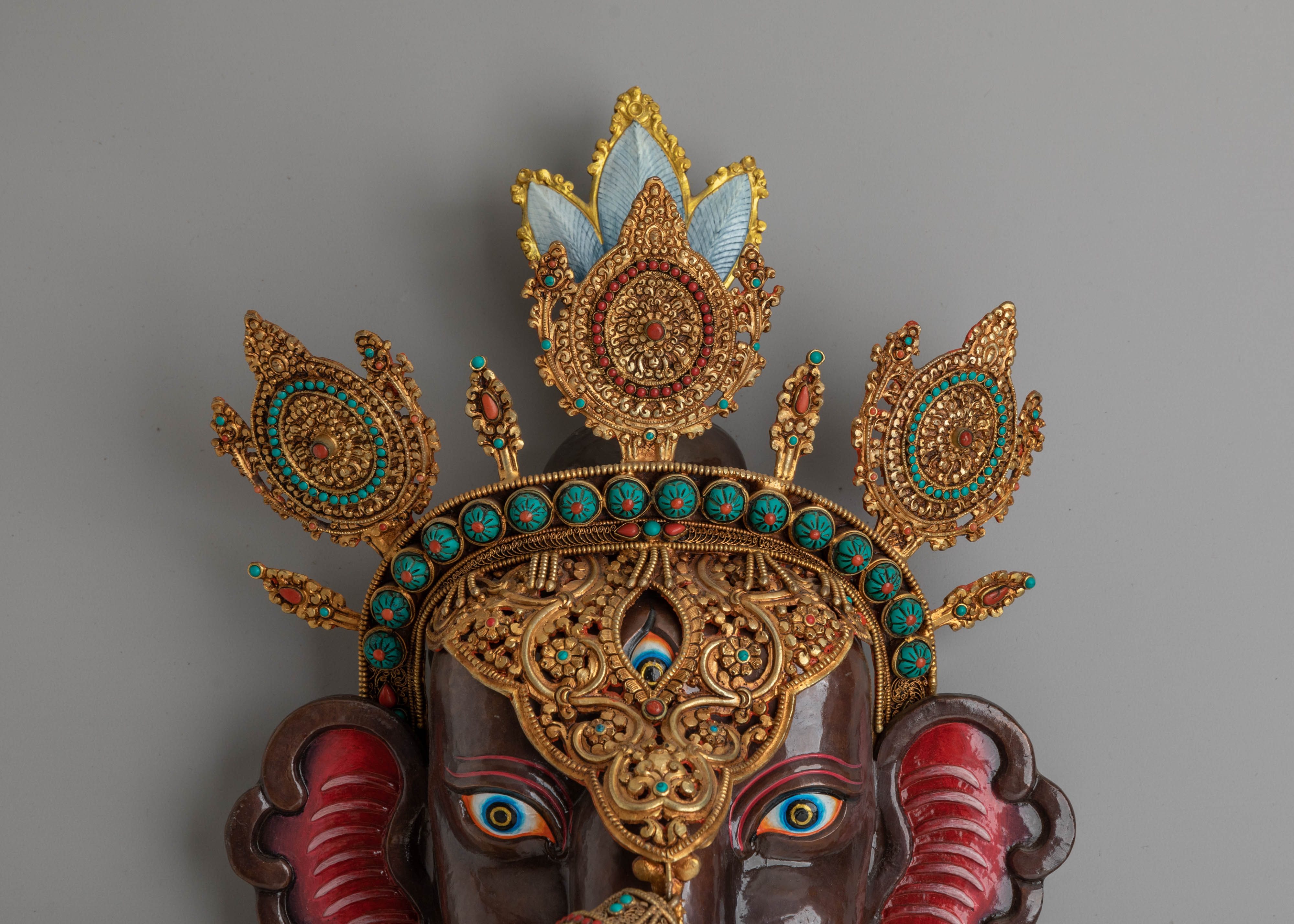 Ganesha Spiritual Wall Hanging | Oxidized Copper Body with Electro Gold Plating