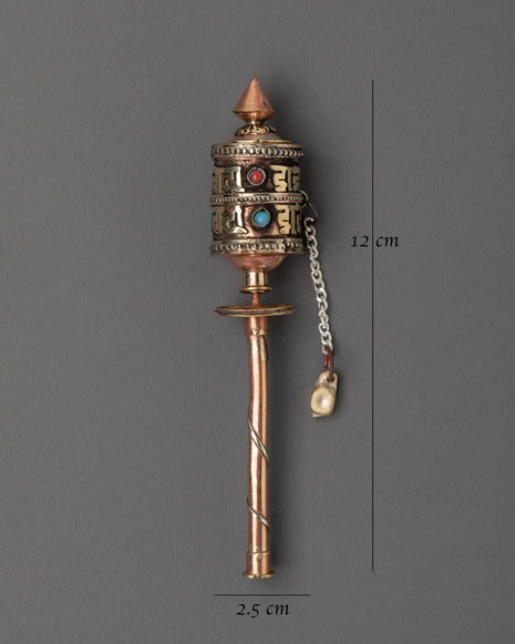 Buddhist Prayer Wheel of Compassion | Handcrafted Mantra Spinner