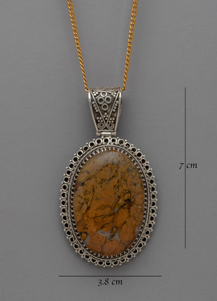 Jasper Locket Pendant | Spiritual Gemstone Necklace Amulet for Special Gifts