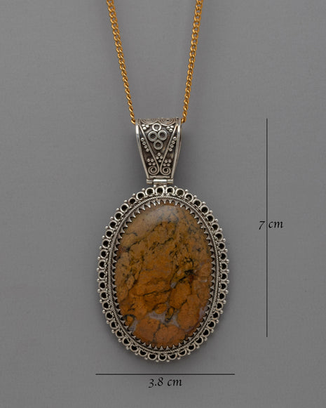 Jasper Locket Pendant | Spiritual Gemstone Necklace Amulet for Special Gifts