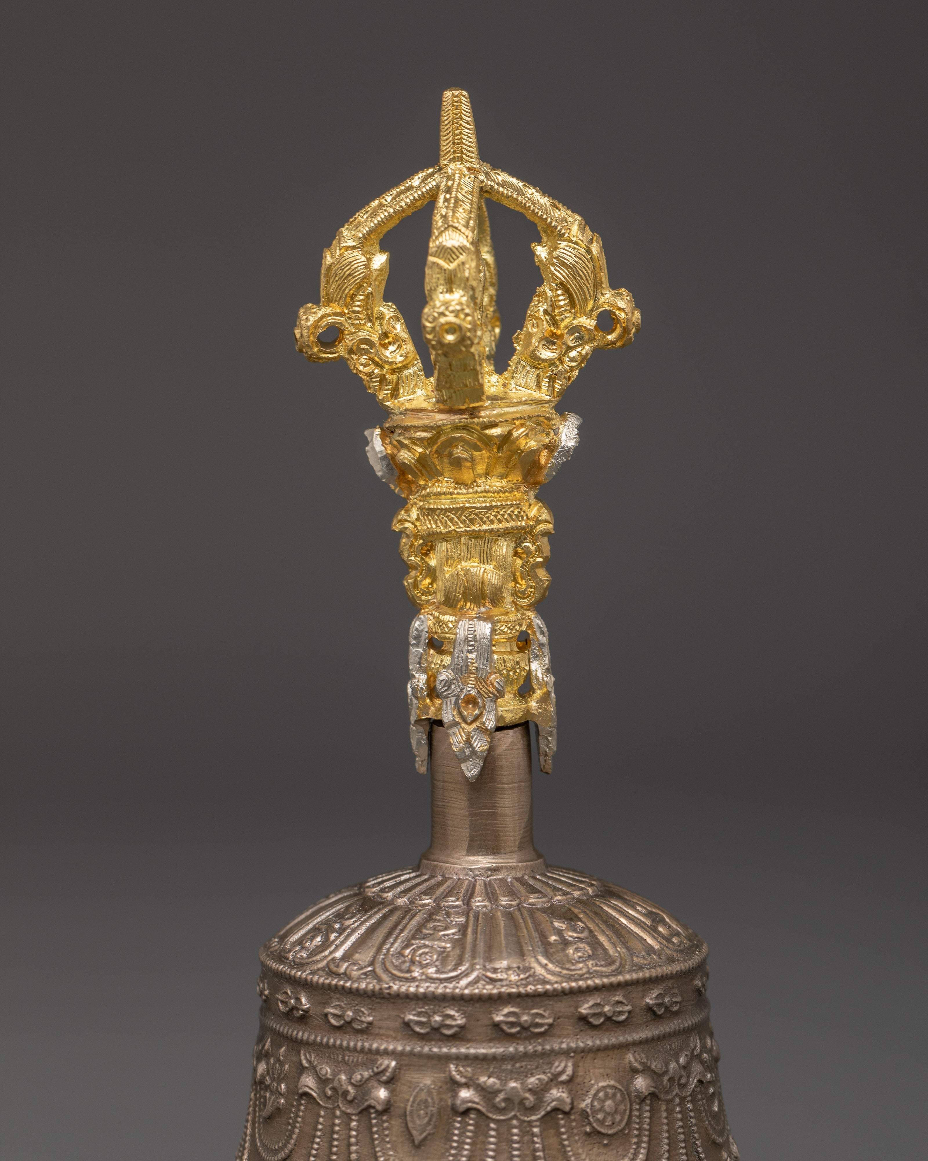 Traditional Tibetan Bell and Vajra Set | Handcrafted Ritual Tools
