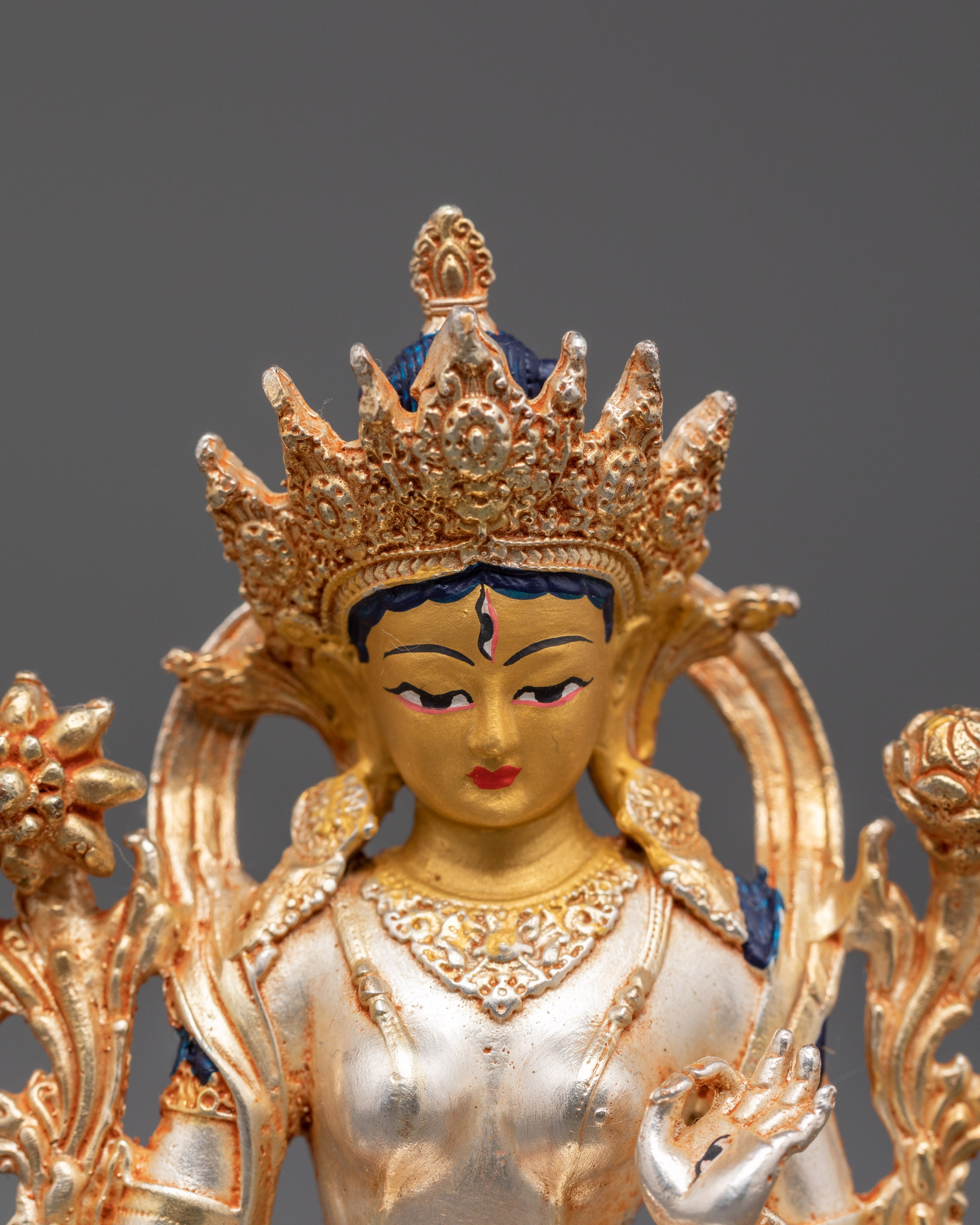 Sacred Longevity Icon White Tara Statue | Buddhist Goddess of Healing